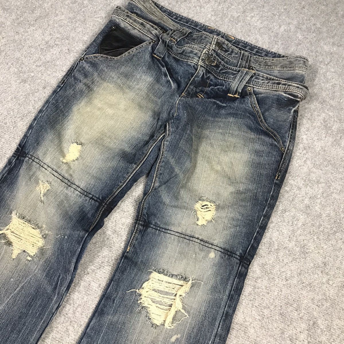 Japanese Brand × PPFM × Tornado Mart DOUBLE WAIST PPFM DISTRESSED JAPAN RARE DENIM PANTS Size US 32 / EU 48 - 5 Thumbnail