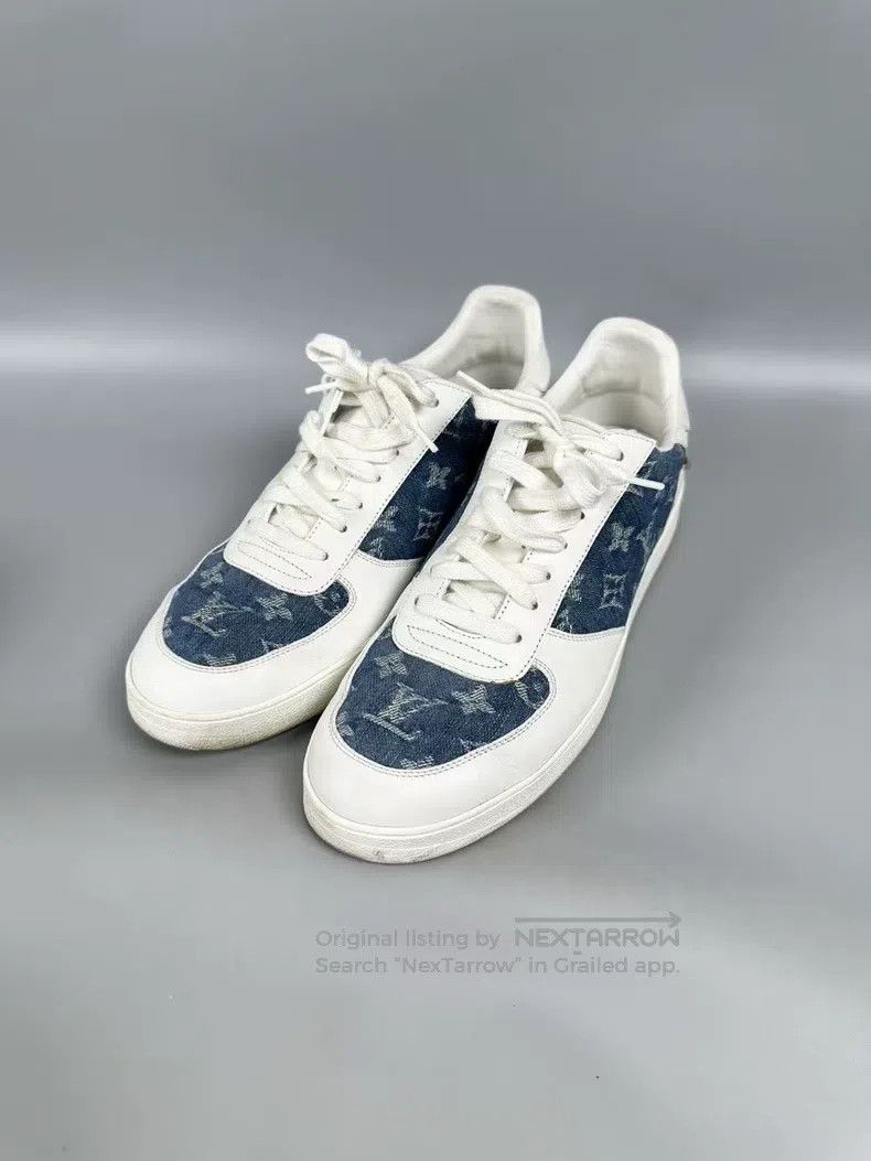 Louis Vuitton Louis Vuitton White and blue denim denim board shoes Size US 7 / EU 40 - 3 Thumbnail