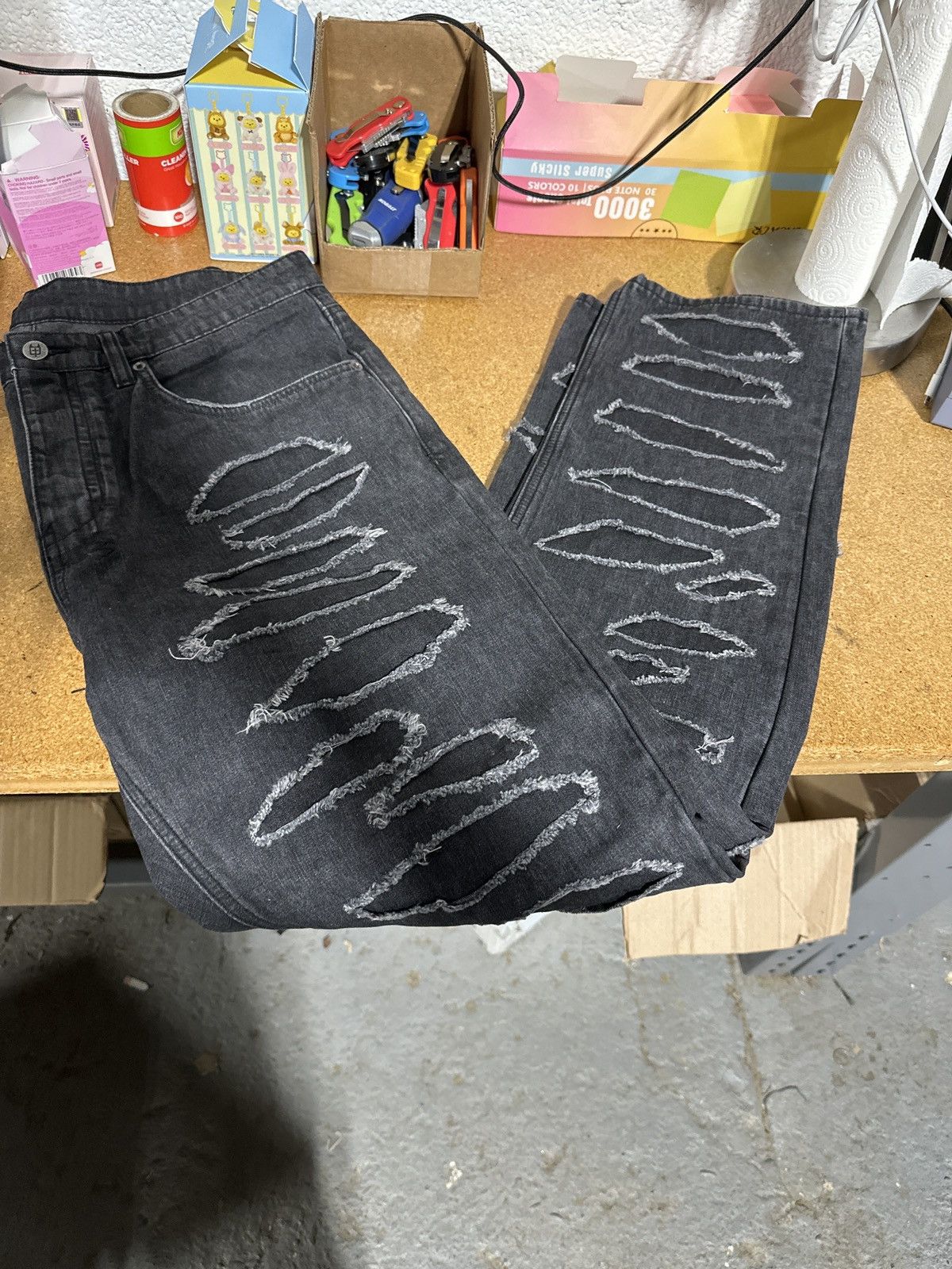 Ksubi Ksubi x Trippie Redd chitch shredded black jeans Size US 33 - 7 Thumbnail