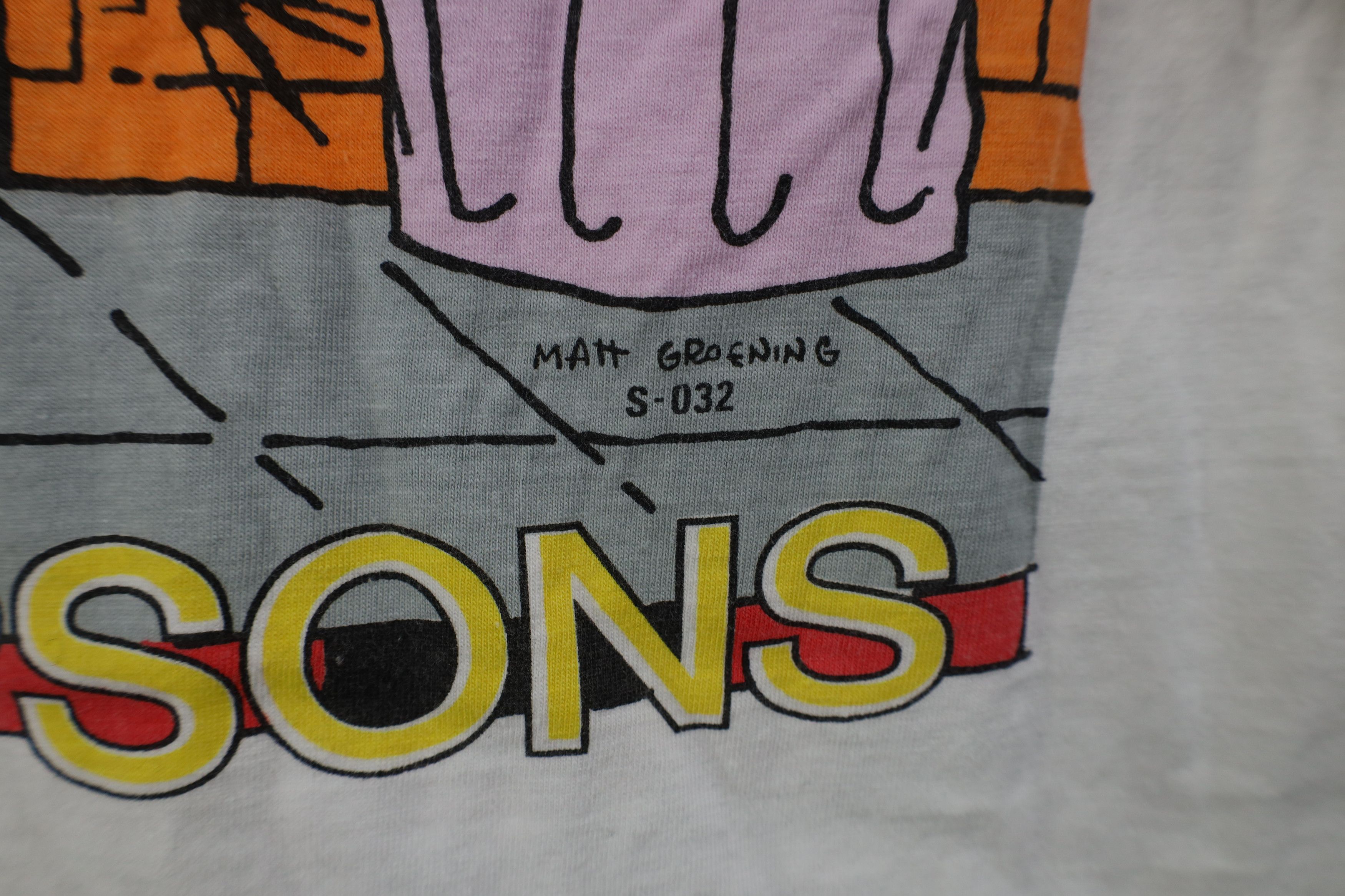 Vintage Vintage 90s The Simpsons Bart Gang Graffiti T-Shirt White Size US M / EU 48-50 / 2 - 11 Thumbnail