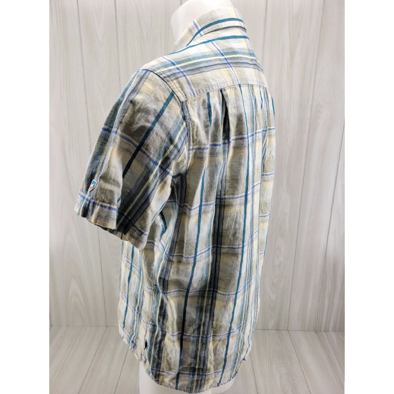 Vintage Kuhl Button-Up Shirt Mens Large White Blue Plaid Short Sleeve Size US L / EU 52-54 / 3 - 7 Thumbnail