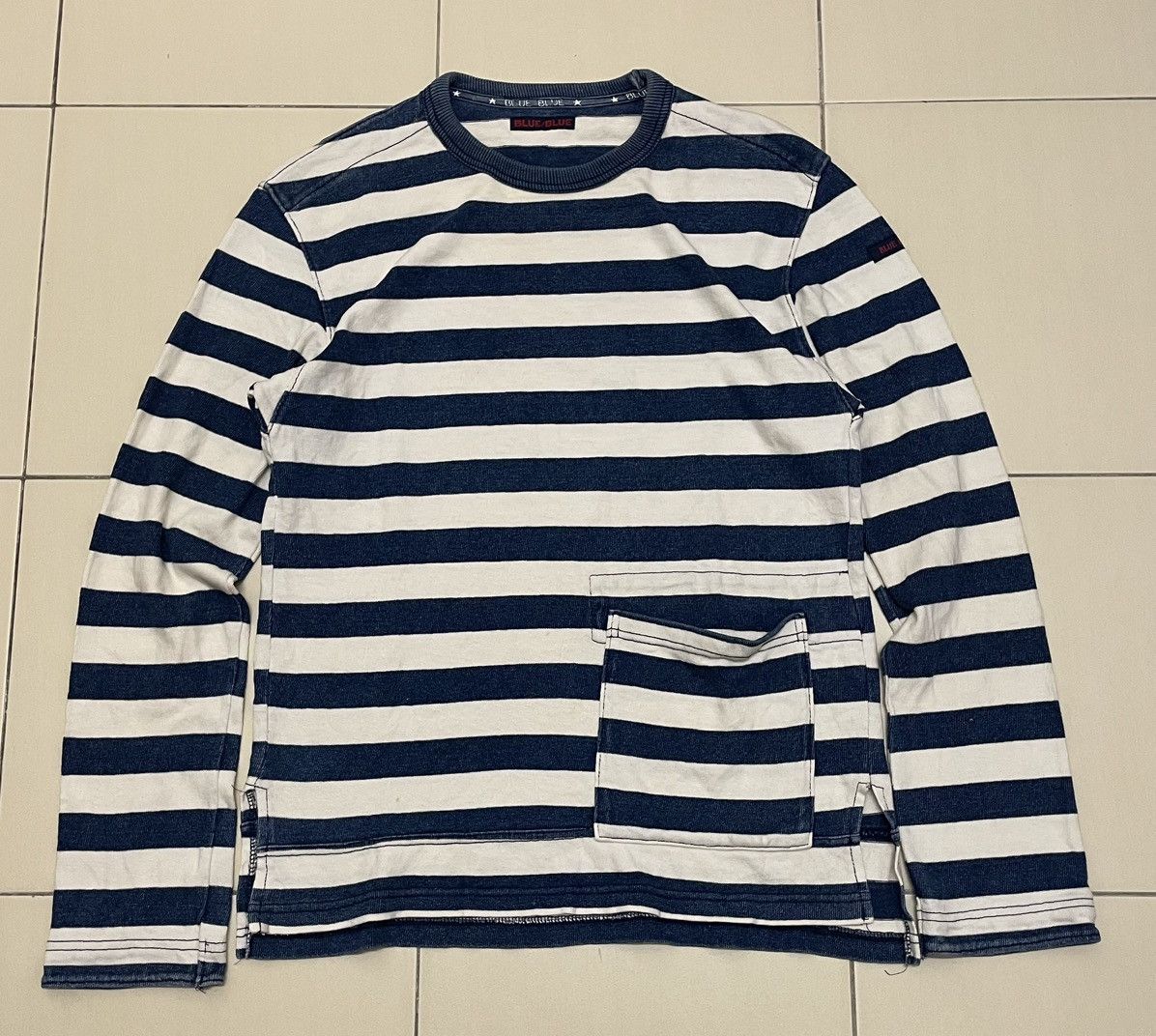 Blue Blue Japan Blue Blue HR Market Classic Marine Stripe Long Sleeve Tshirt Size US S / EU 44-46 / 1 - 1 Thumbnail