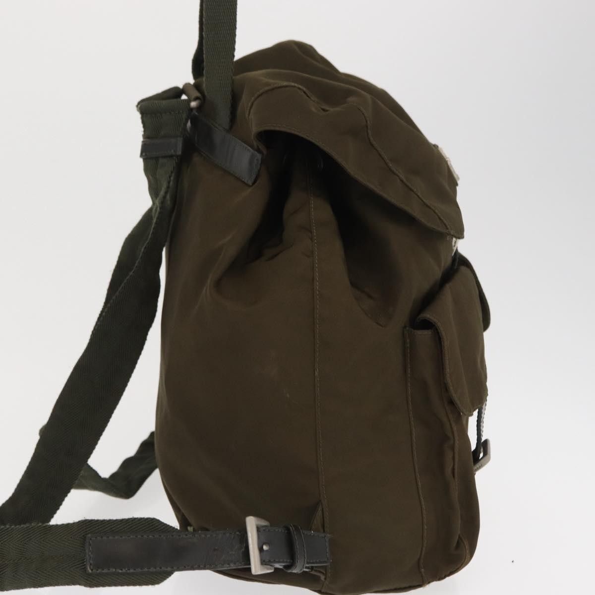 Prada PRADA Backpack Nylon Khaki Silver Auth 168394 - Jerrillo Size ONE SIZE - 5 Thumbnail