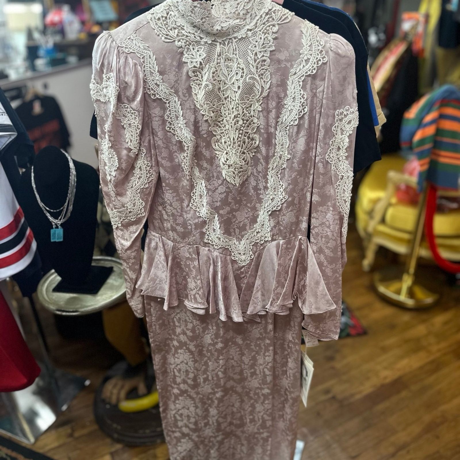 Jessica McClintock Vintage Jessica McClintock Victorian Lace Gown –Size 8 Size M / US 6-8 / IT 42-44 - 3 Thumbnail
