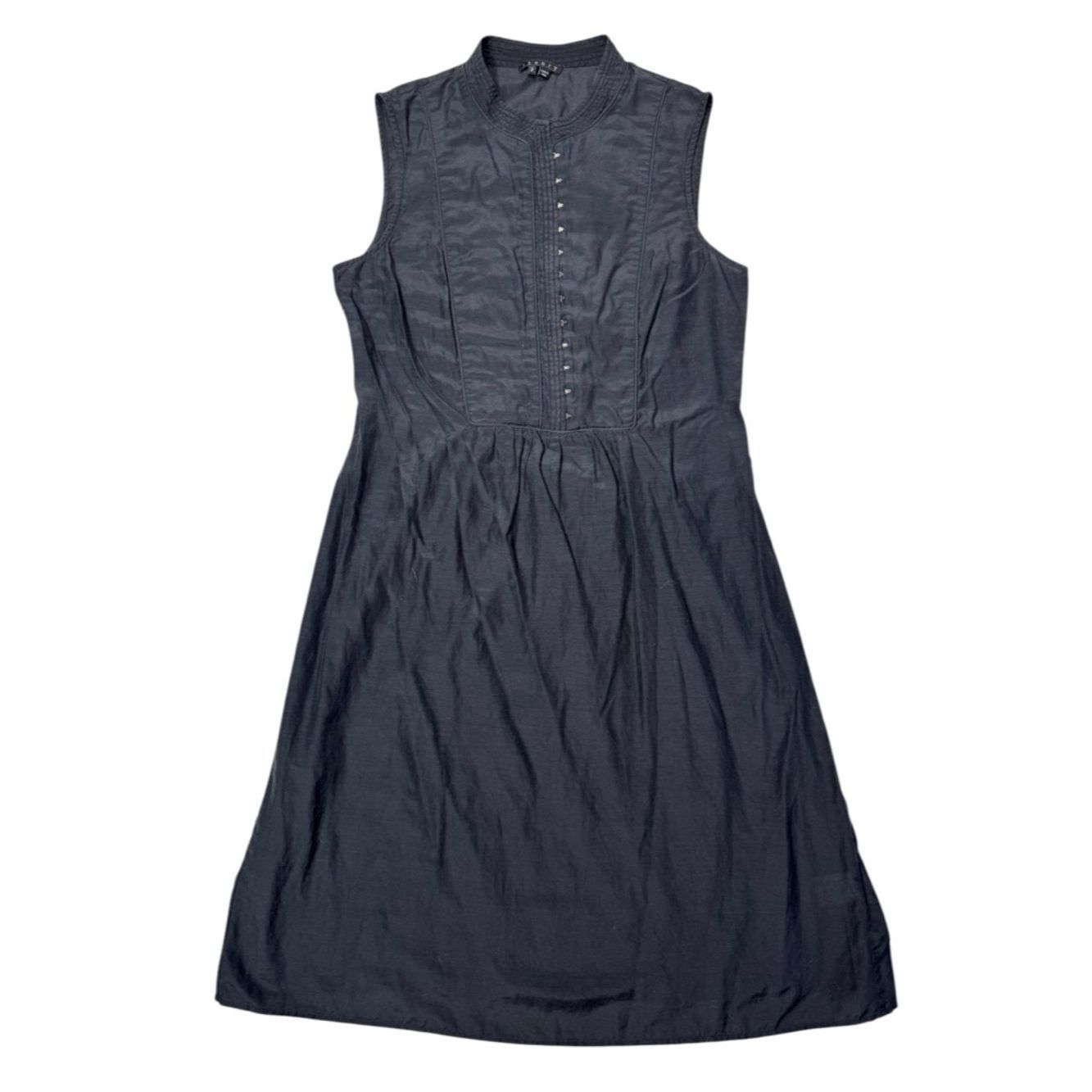 Theory Theory CYRENA PRISTINE Silk Cotton Black Mini Dress Size 2 Size XS / US 0-2 / IT 36-38 - 2 Thumbnail