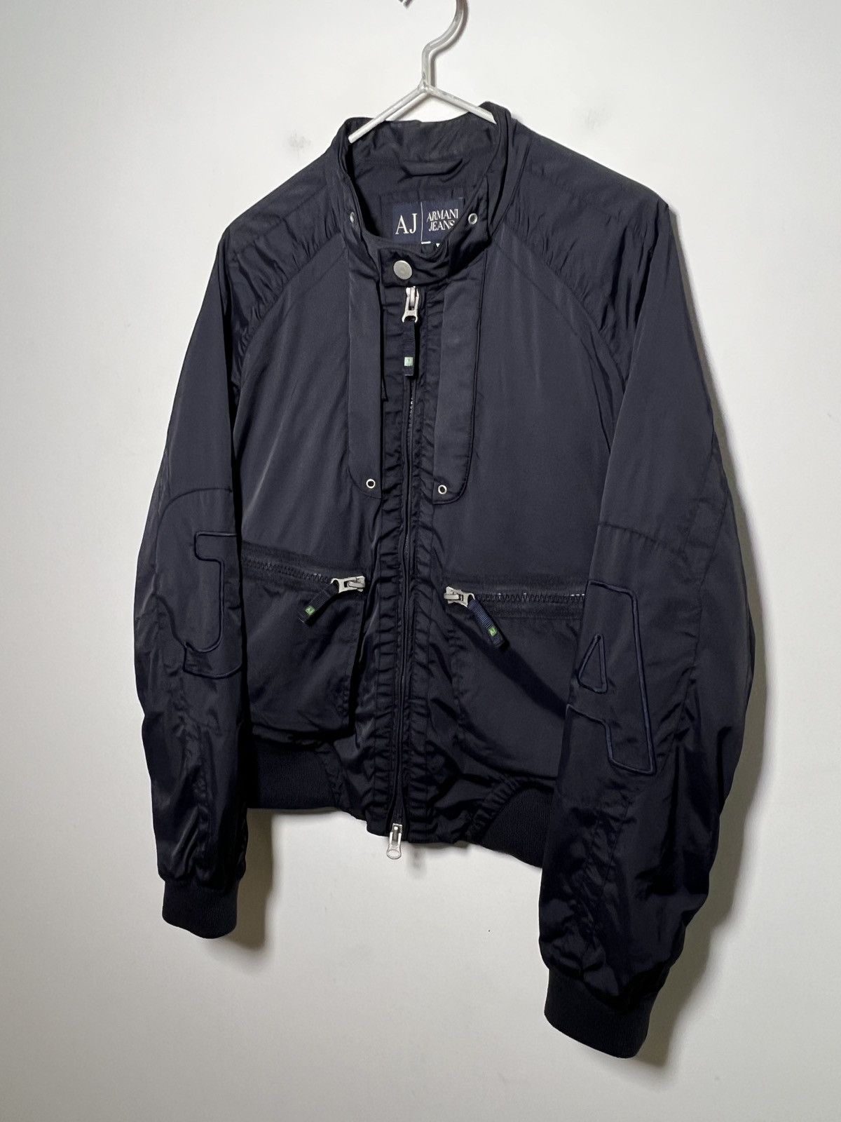 armani y2k multi pocket tech bomber jacket