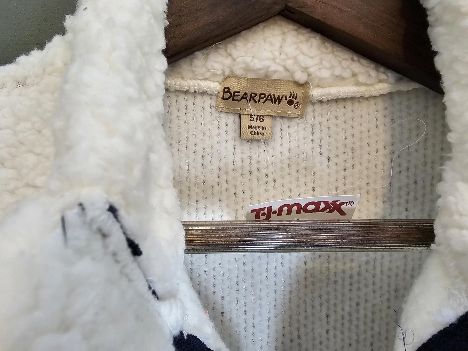 Designer NWT Bearpaw Vest Blue White Baby Boy Size 5/6 Sherpa Size ONE SIZE - 2 Thumbnail