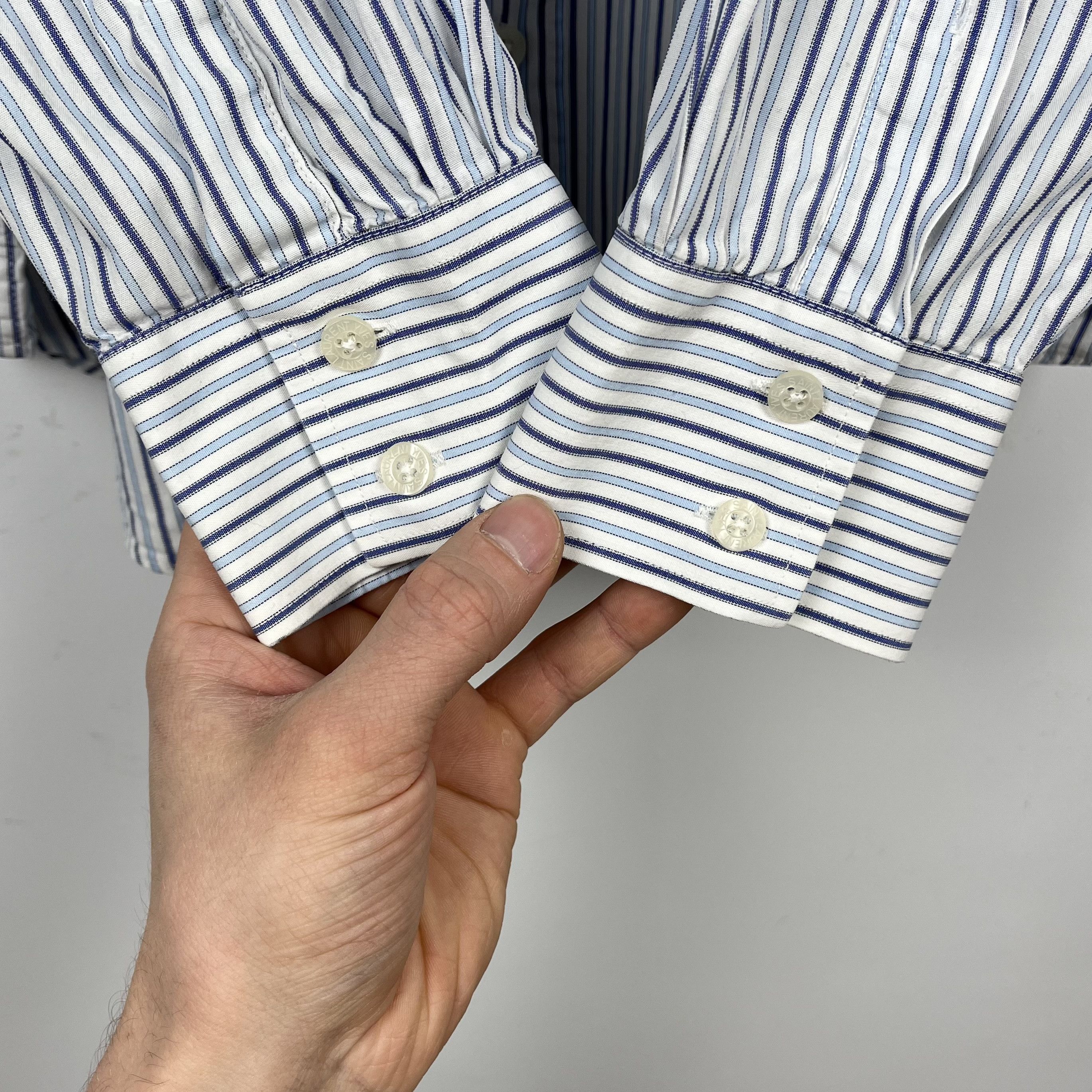 Yves Saint Laurent Yves Saint Laurent YSL Stripped Long Sleeve Button Up Shirt Size US XL / EU 56 / 4 - 7 Thumbnail