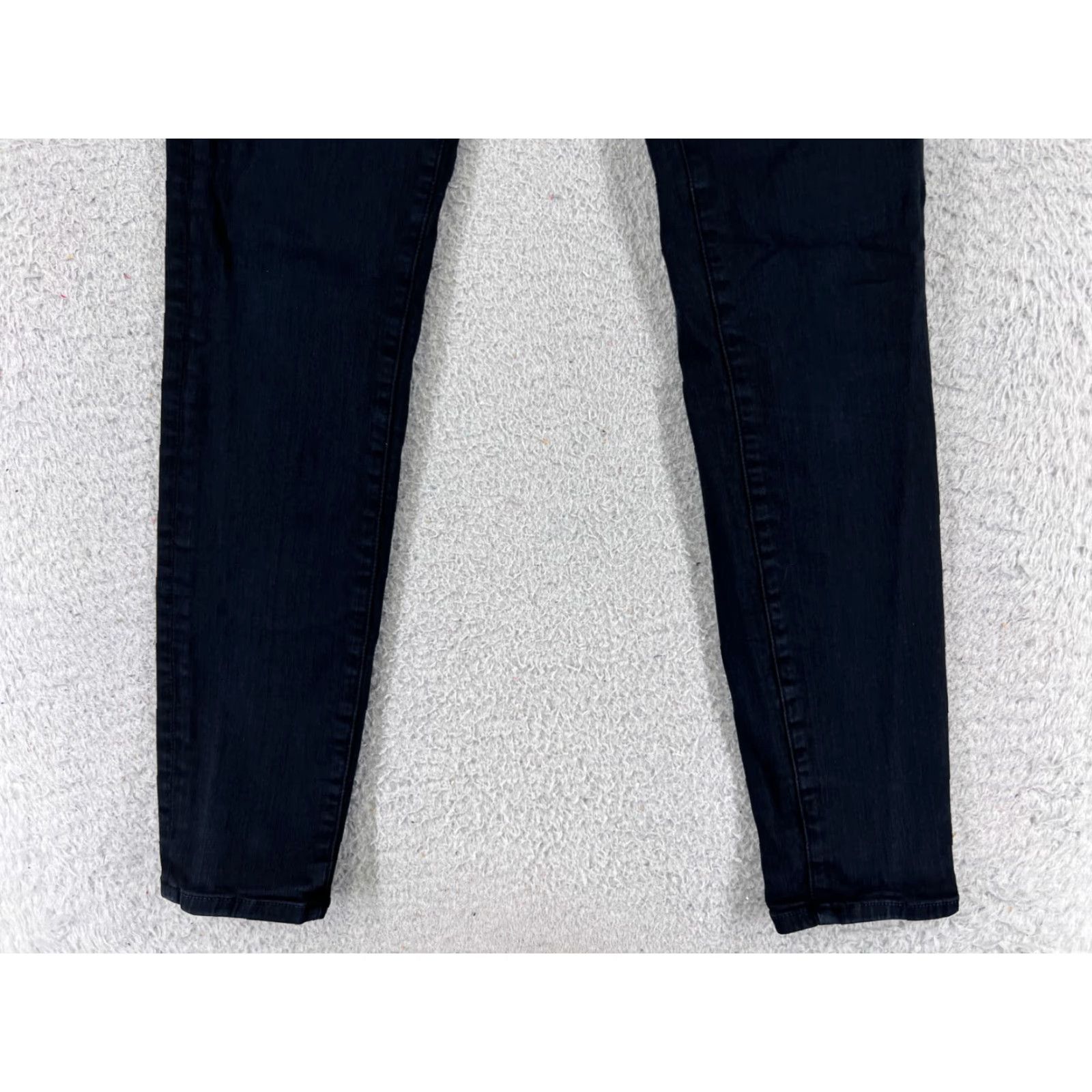 Frame FRAME Le Skinny De Jeanne Jeans Womens 26 Black Denim Pants 5-Pocket Regular Rise Low Crop Distressed Stretch Cotton Blend 27 Inseam Jeans Size 26" / US 2 / IT 38 - 2 Thumbnail