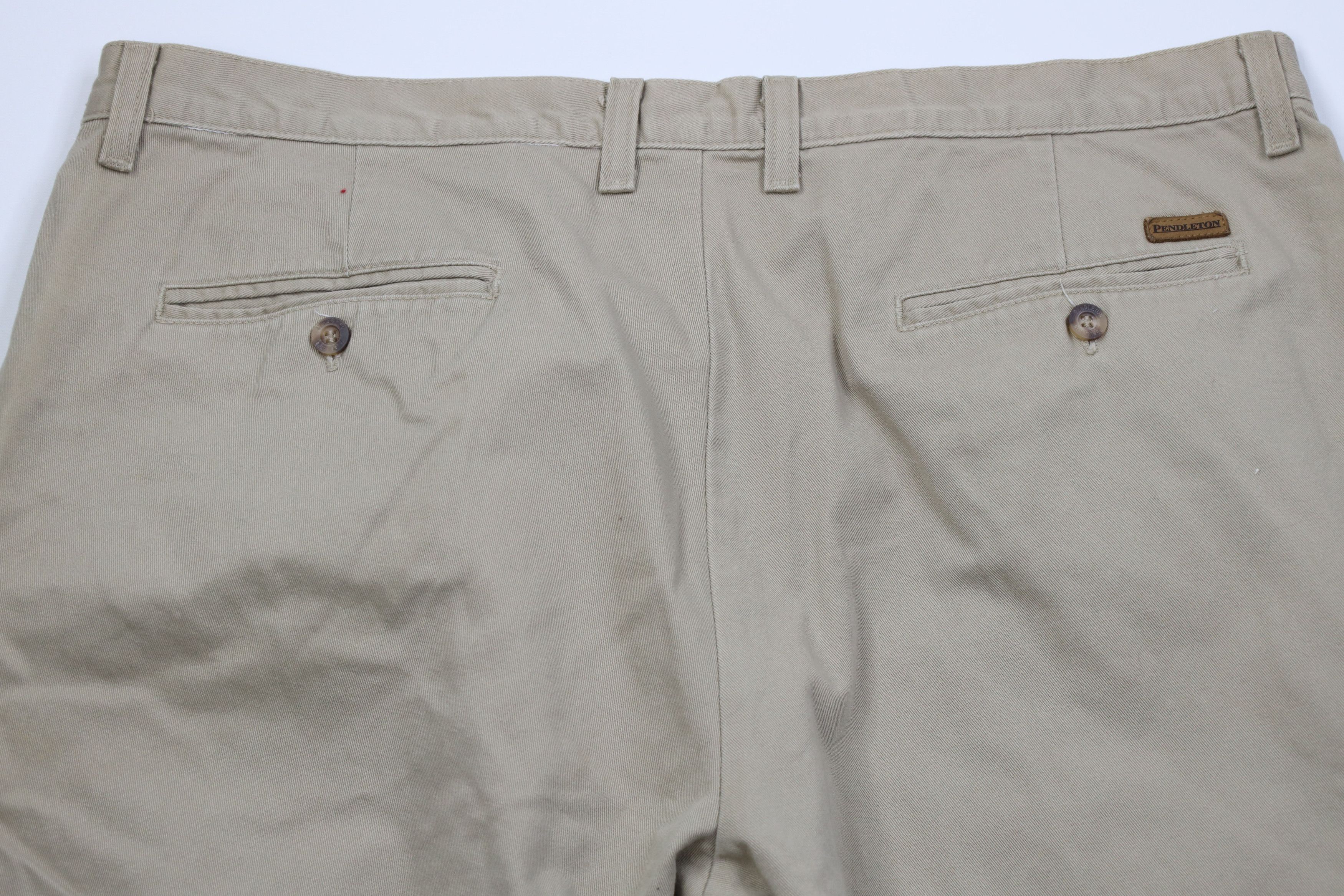Pendleton Vintage 90s Pendleton Cuffed Wide Leg Chino Pants Beige Size US 40 / EU 56 - 12 Thumbnail