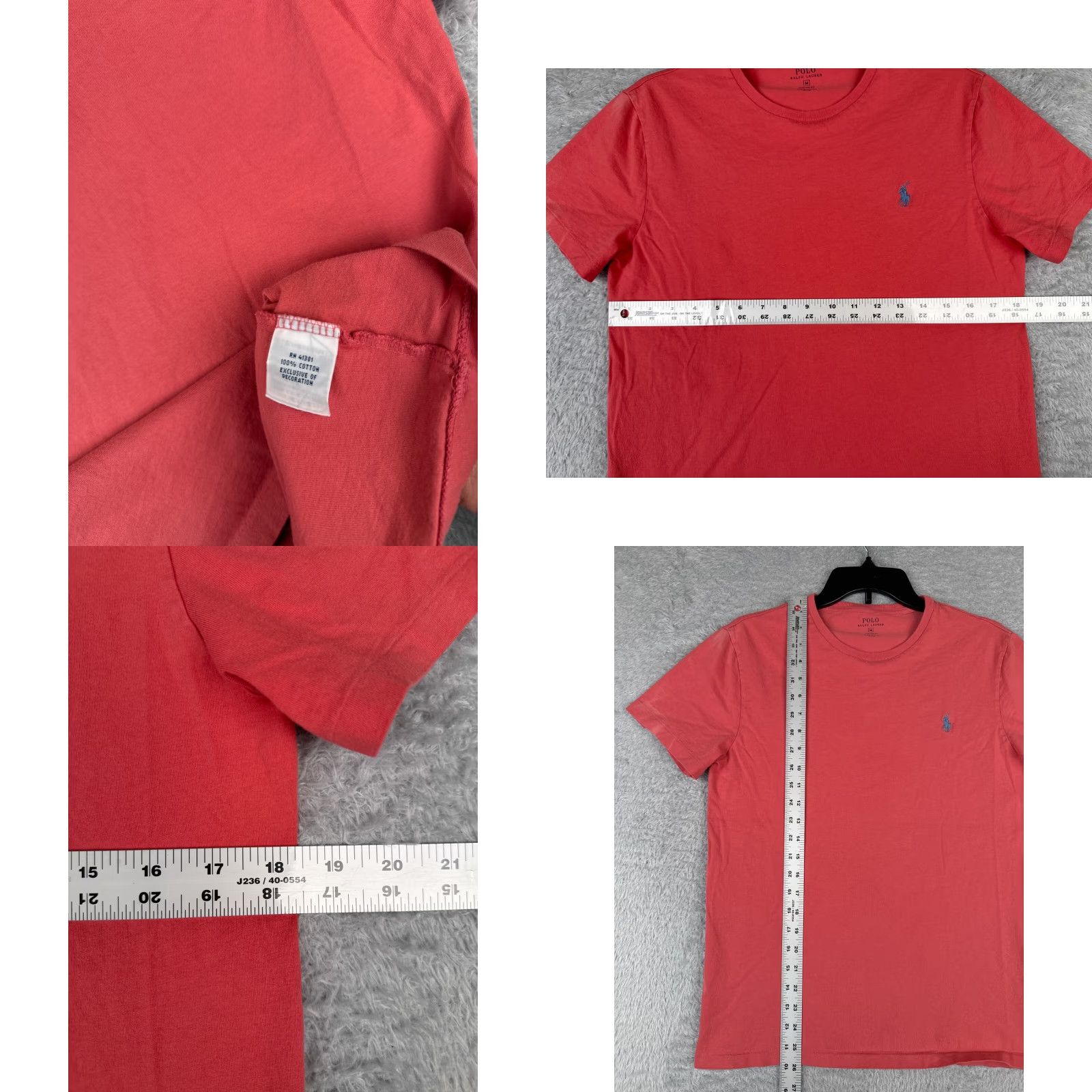 Ralph Lauren Polo Ralph Lauren Shirt Adult Large Pink Short Sleeve Crew Neck 100% Cotton Size US L / EU 52-54 / 3 - 8 Thumbnail