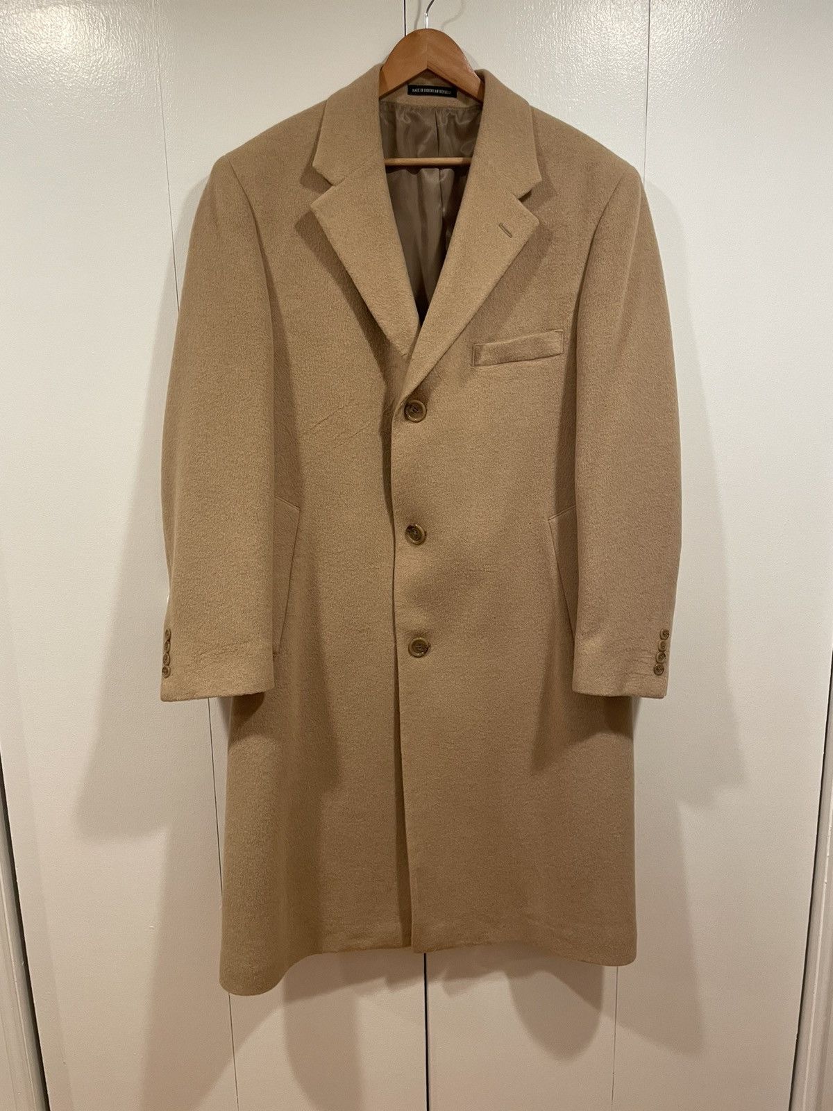image of Ralph Laurent Camel Hair Peacoat in Beige, Men's (Size Large)