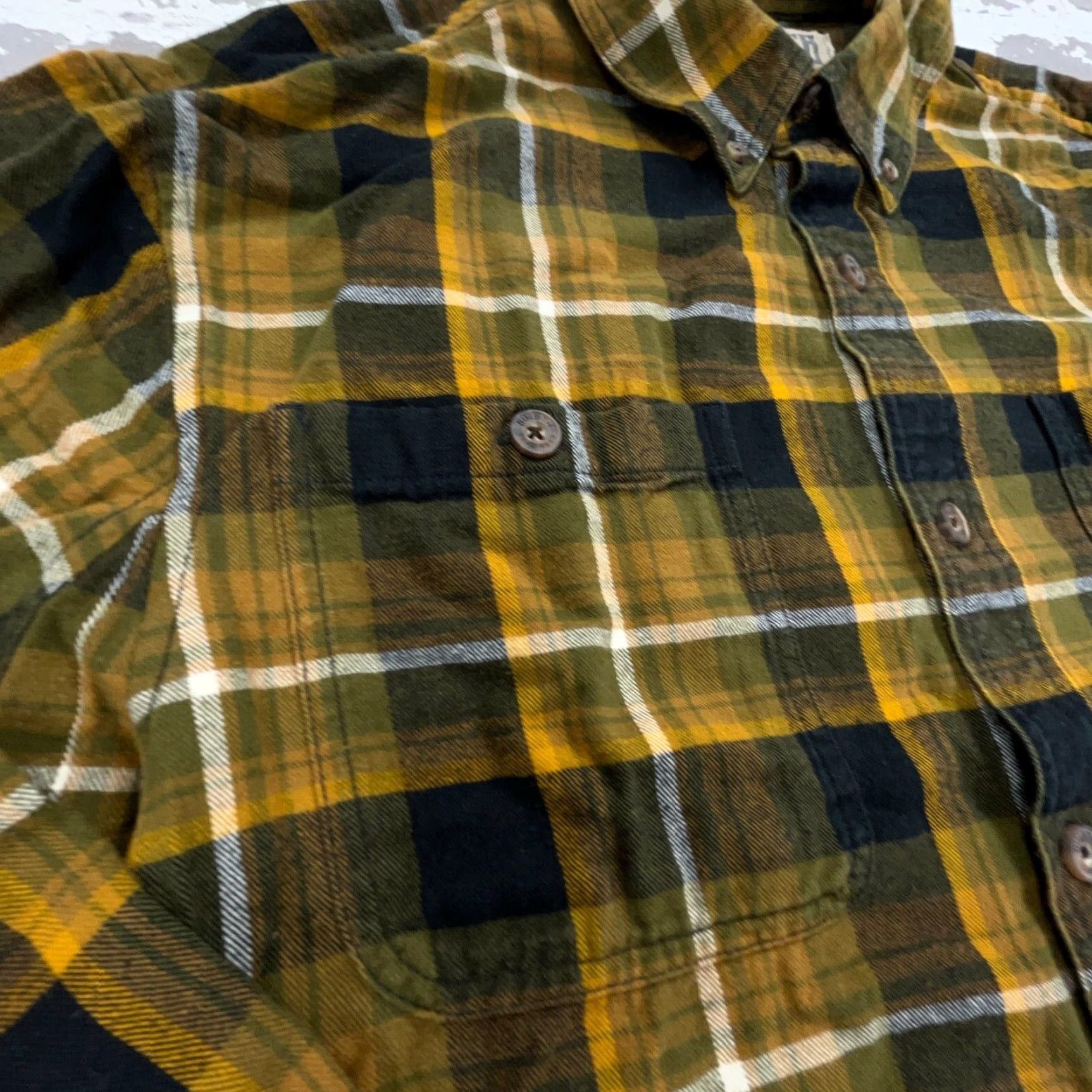 Vintage Duluth Trading Shirt Men Large Yellow Plaid Flannel Button-Up Relaxed Fit Western Cowboy Mens Size US L / EU 52-54 / 3 - 5 Thumbnail