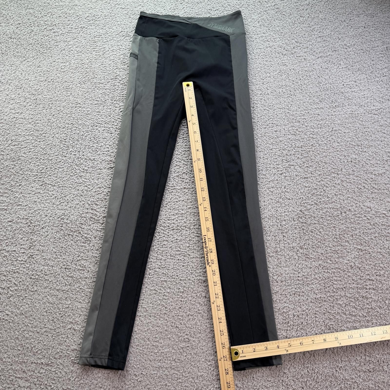 Gymshark Gymshark Leggings Womens S Black Gray Colorblock High Waist Size 28" / US 6 / IT 42 - 3 Thumbnail