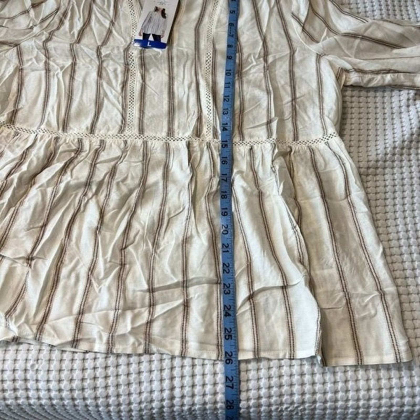 Other Women's Large NWT GranolaGirl Peplum Blouse Stripes Size L / US 10 / IT 46 - 7 Thumbnail