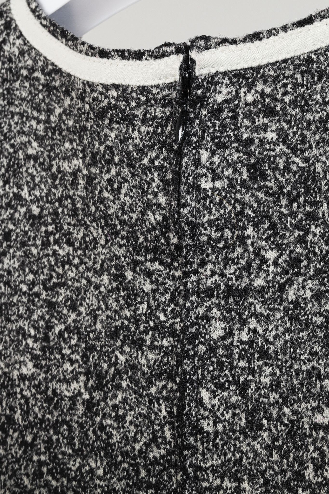 Marie Saint Pierre Marie Saint Pierre Grey Tweed Trapeze Style Dress Size L / US 10 / IT 46 - 6 Thumbnail