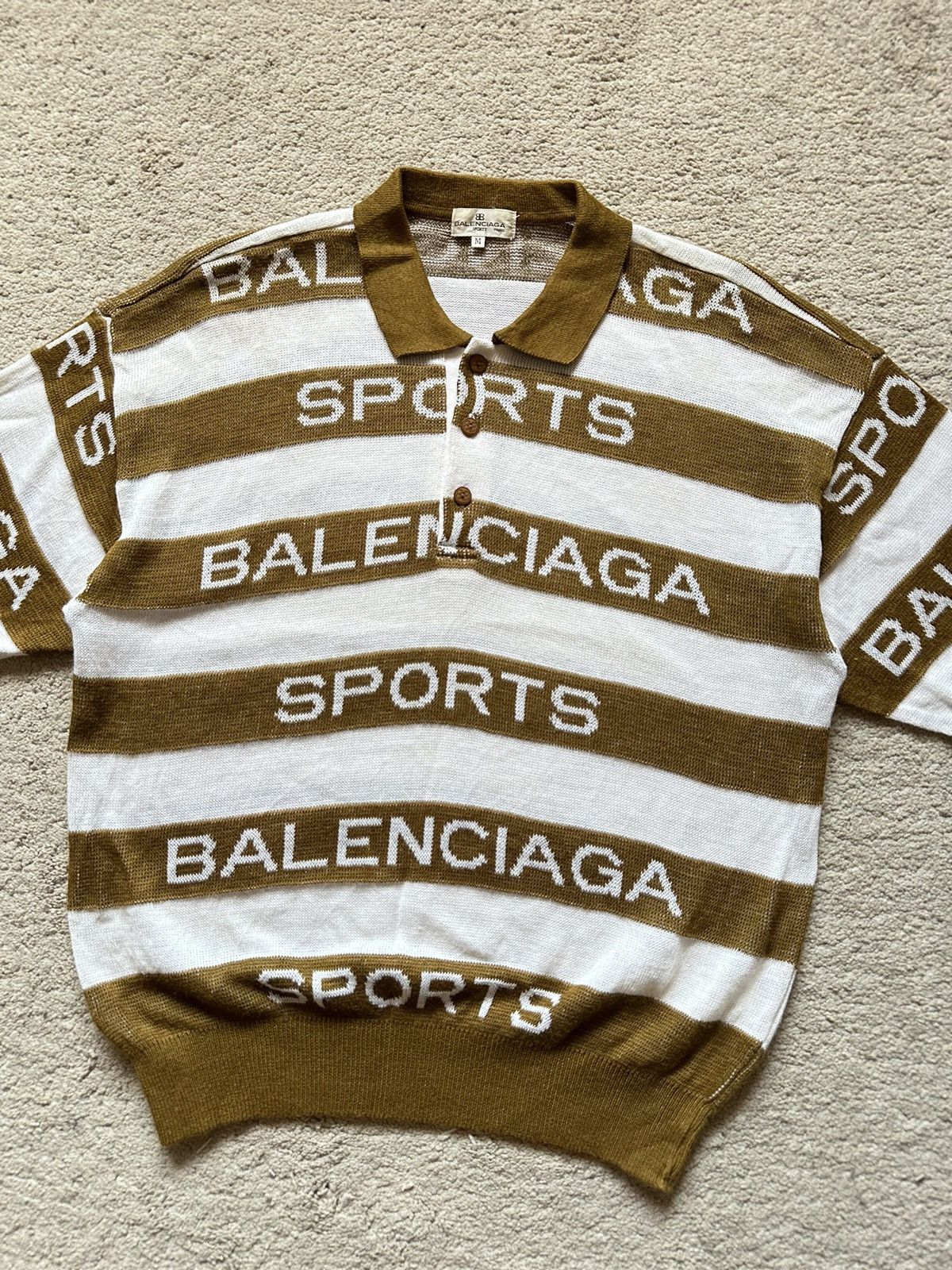 Balenciaga 1990s Balenciaga Knitted Polo Shirts Size US M / EU 48-50 / 2 - 3 Thumbnail