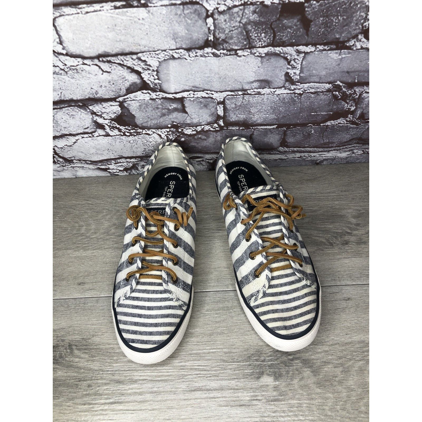 Sperry SPERRY Top-Sider STS95227 Seacoast Blue STRIPE Canvas Boat S Size US 10 / IT 40 - 1 Thumbnail