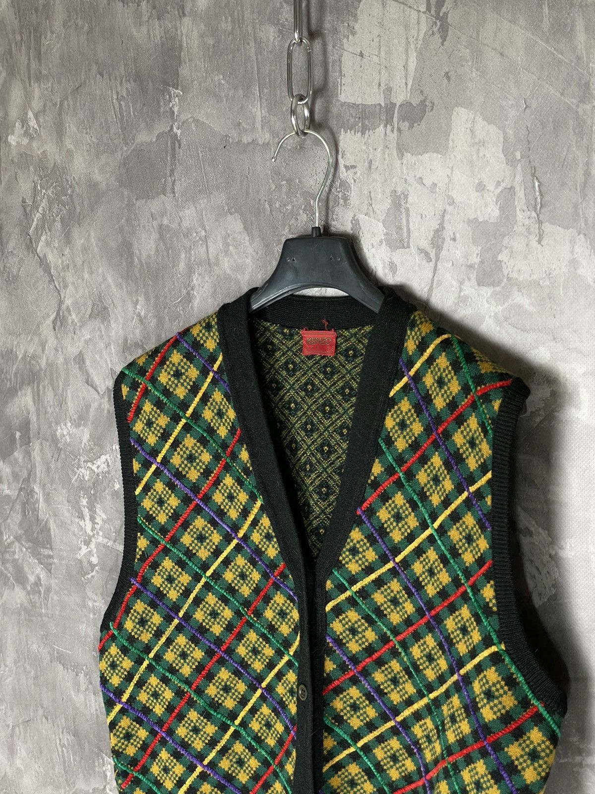 Japanese Brand × Kenzo × Vintage Vintage 80's Kenzo Japan Courduroy Wool Knitted Vest Size M / US 6-8 / IT 42-44 - 7 Thumbnail