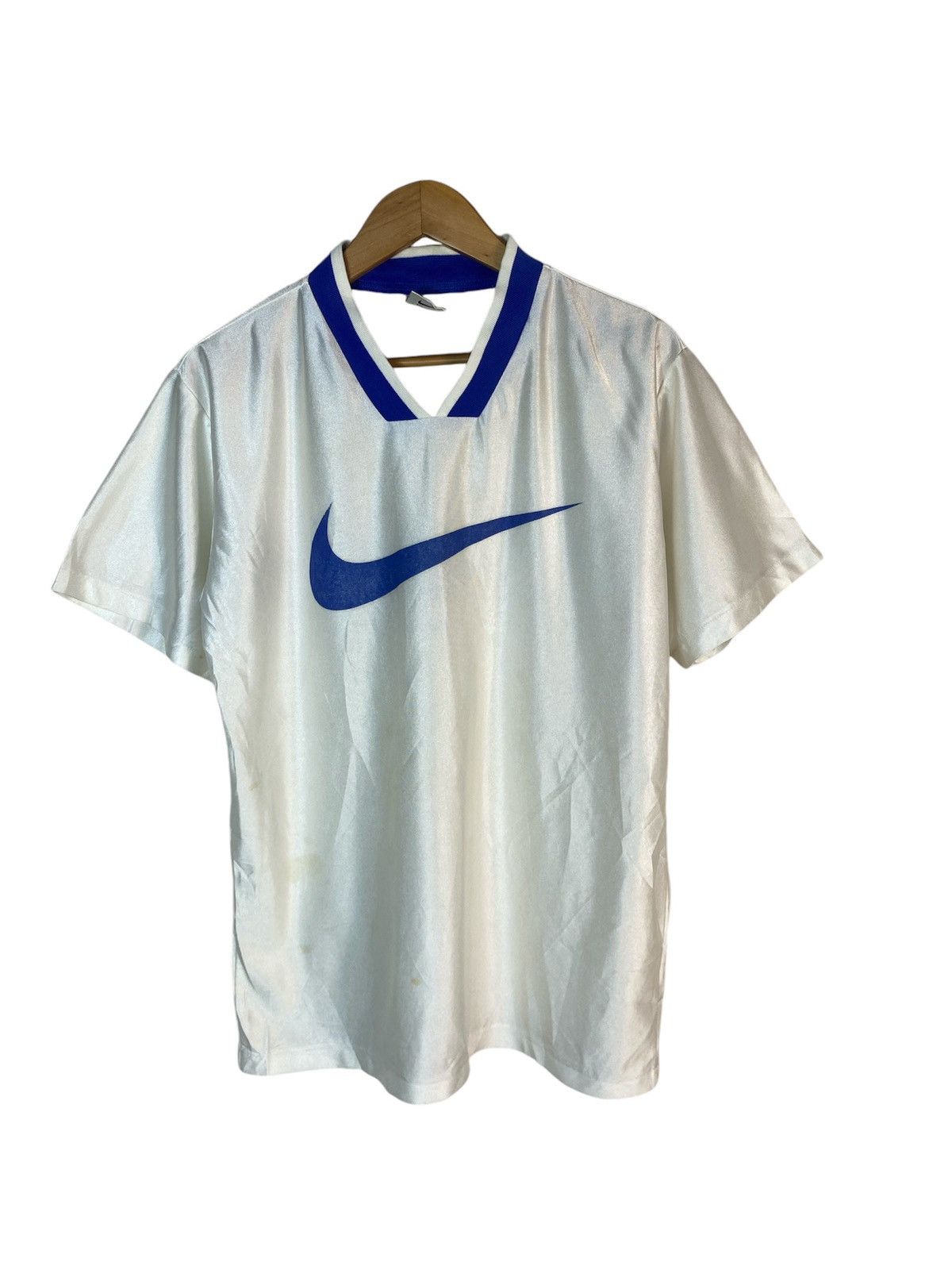 Nike × Vintage Vintage Nike swoosh vneck jersey shirt Size US S / EU 44-46 / 1 - 1 Thumbnail
