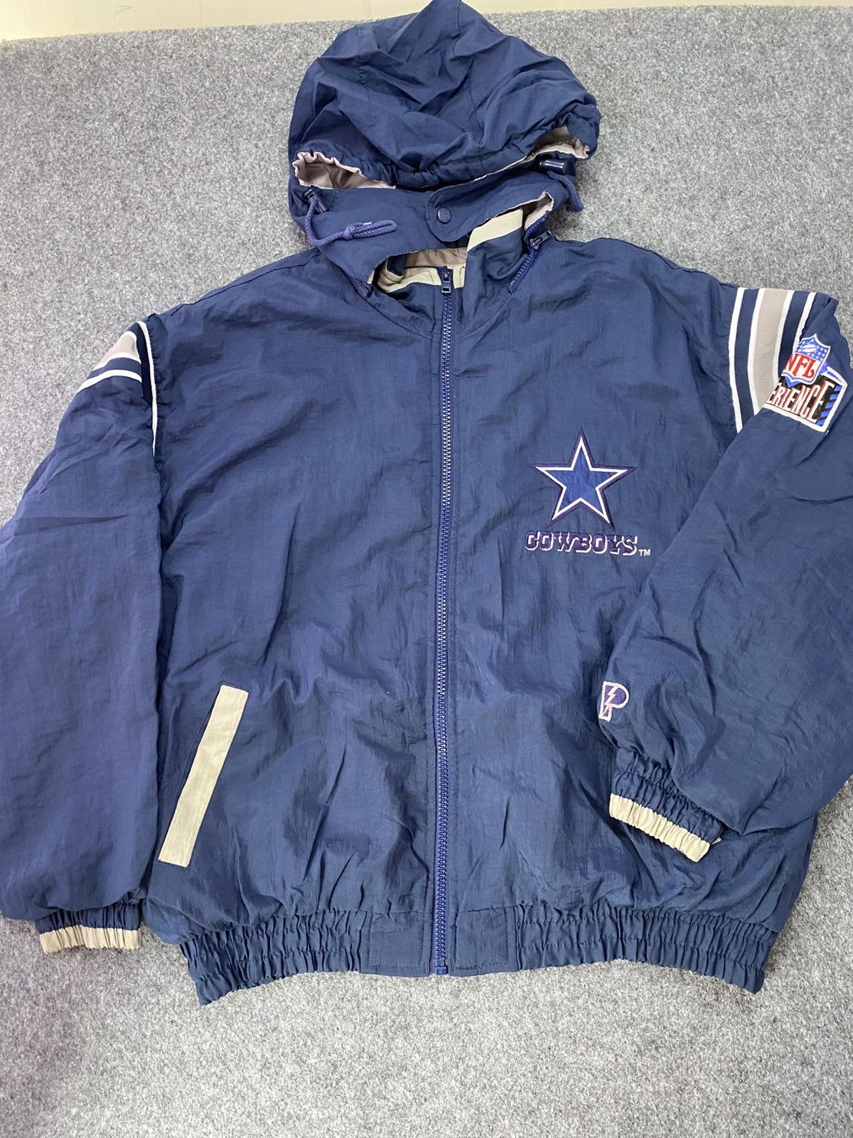 Pro Player 🔥90's Dallas Cowboys Football Pro Player Zip Up Jacket Size US XL / EU 56 / 4 - 2 Thumbnail