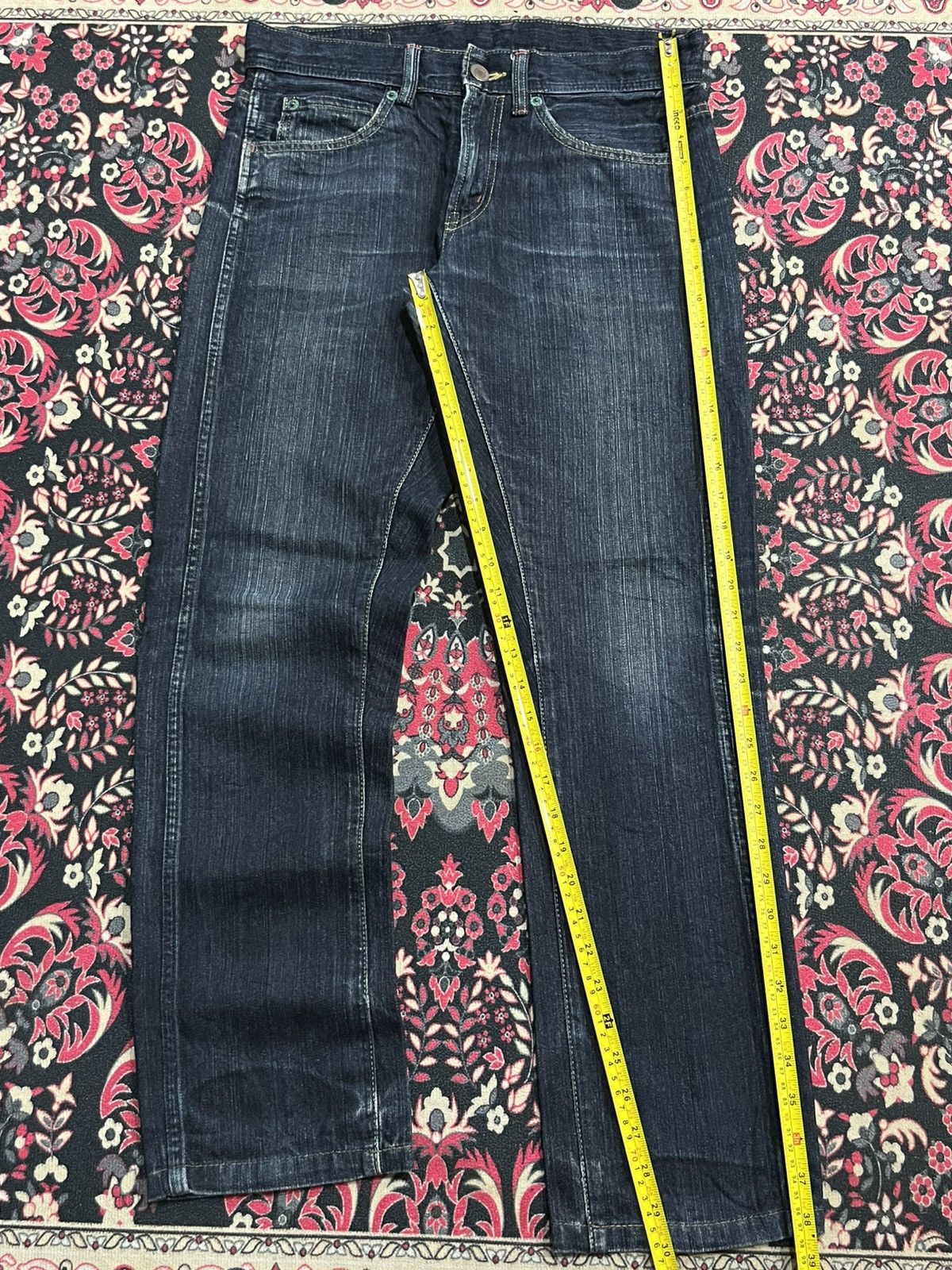 Le Grande Bleu (L.G.B.) Vintage Japanese Brand GL Heart Dark Blue Wash Straight Jean Size US 31 - 11 Thumbnail