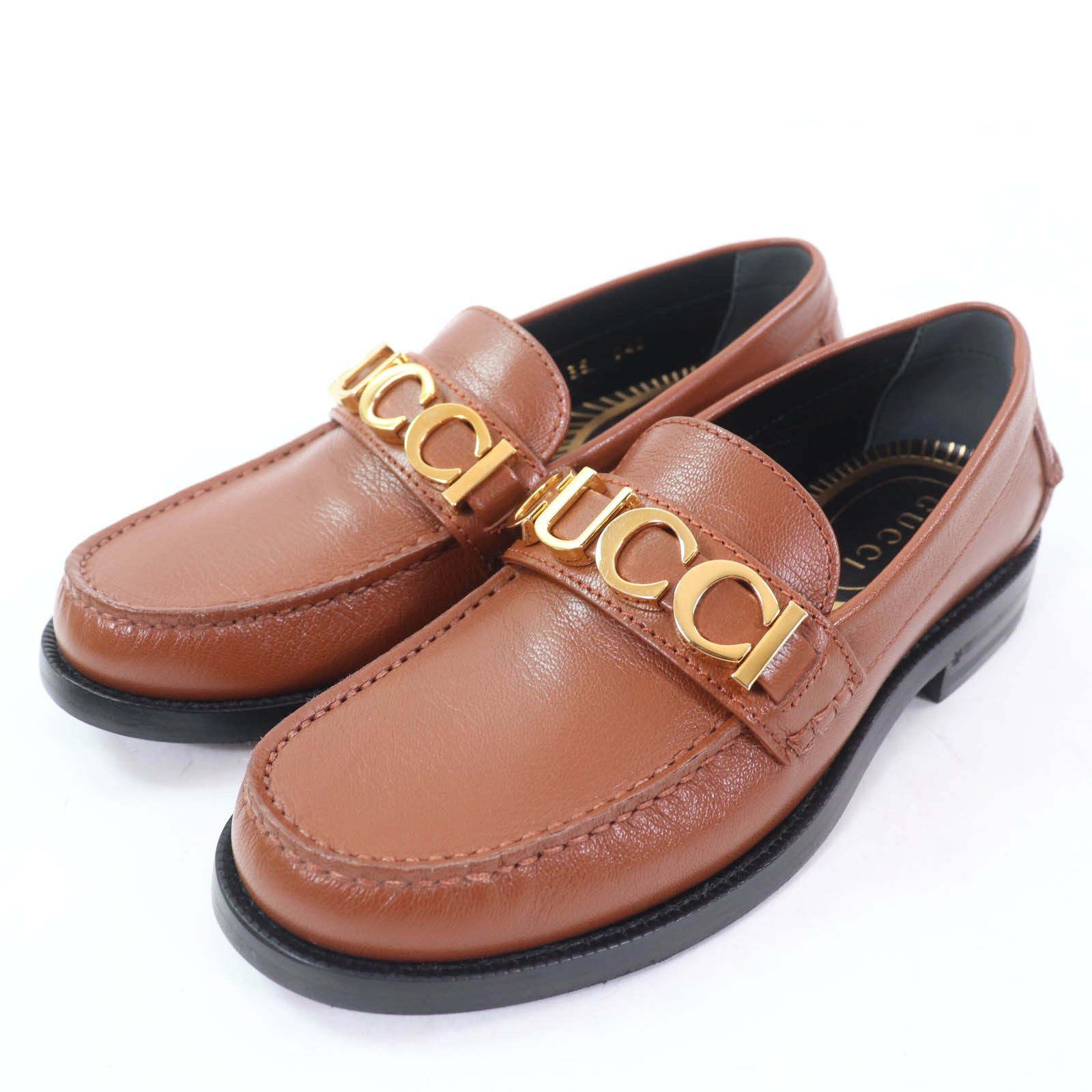 Gucci Gucci Gucci Logo Metal Leather Loafers Leather Shoes 700036 DUTY FREE for USA Size ONE SIZE - 1 Thumbnail