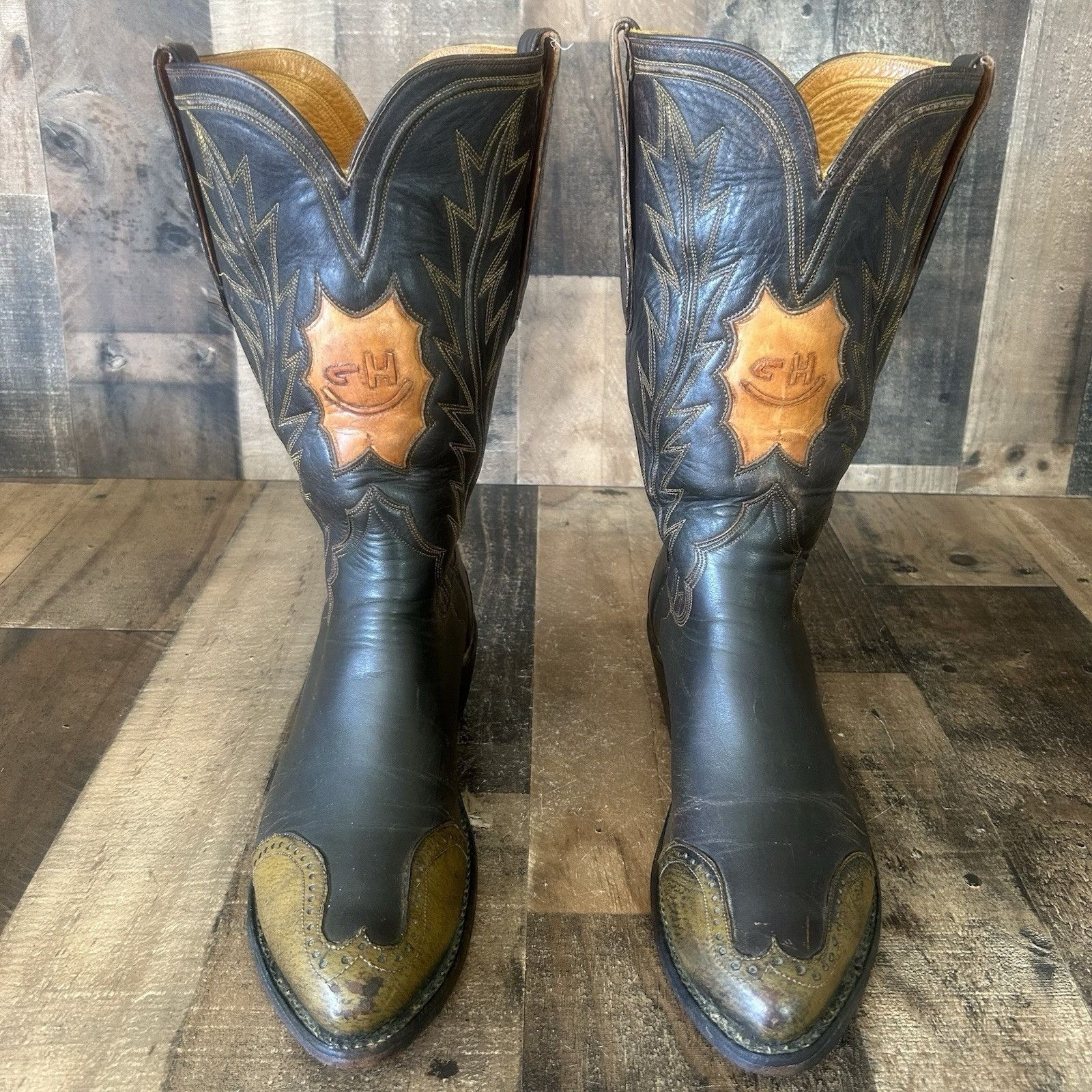 Other Custom Vintage Unbranded Wingtip Cowboy Boots Mens 11 D Size US 11 / EU 44 - 1 Thumbnail
