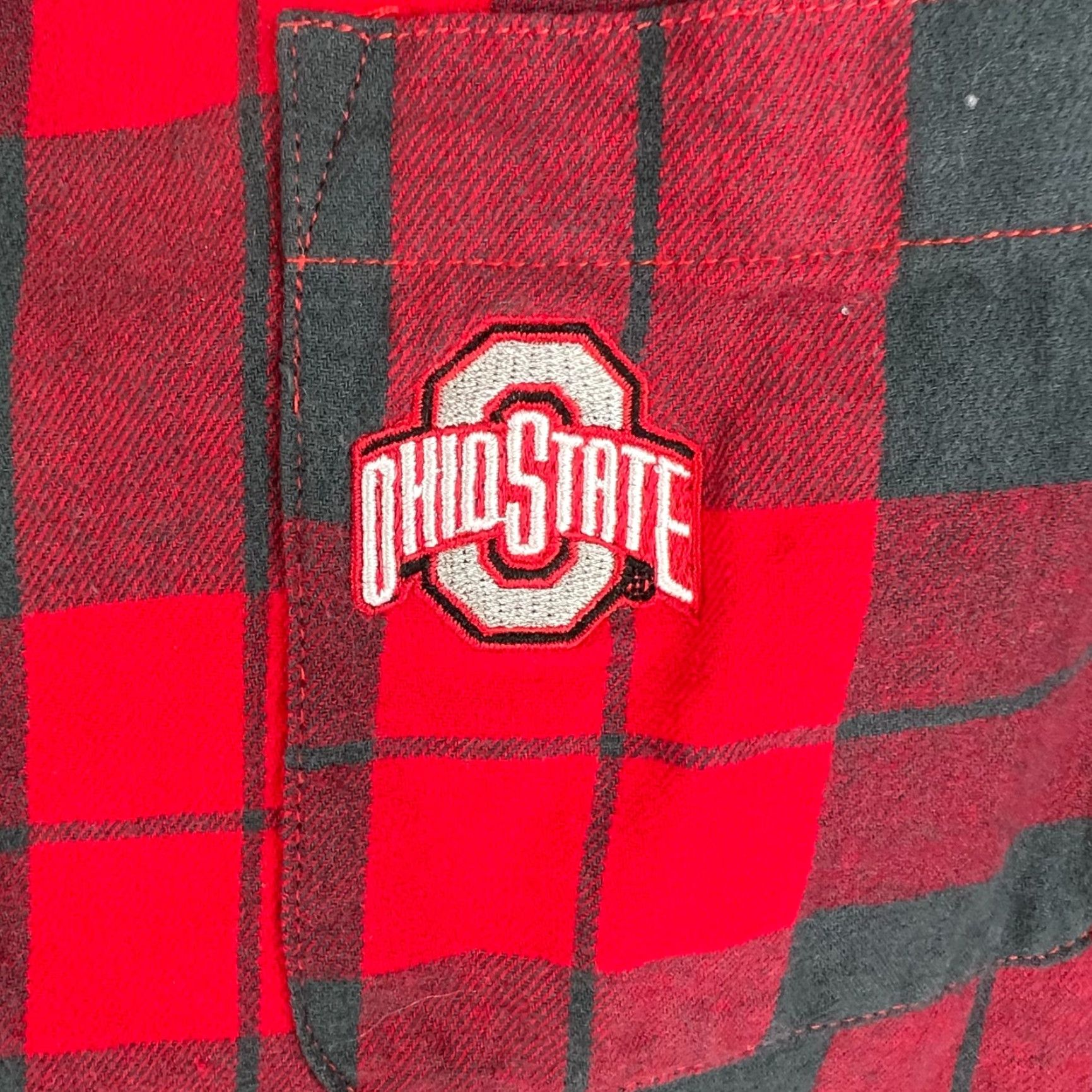 Vintage Ohio State Varsity Shirt Mens Size L Red Gray Embroidered Buffalo Plaid Size US L / EU 52-54 / 3 - 2 Thumbnail