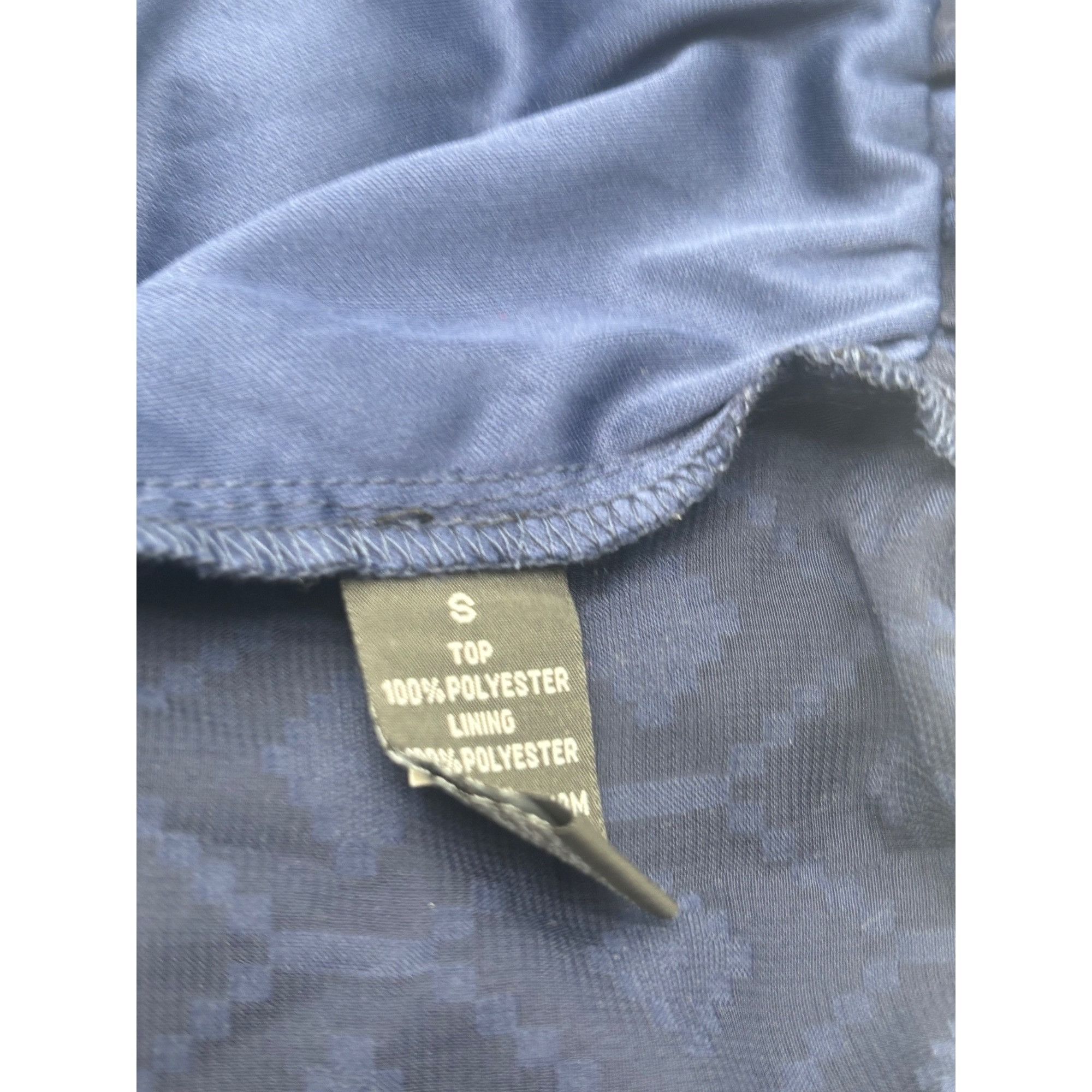 Other Iz Byer Navy Blue Textured Sleeveless Blouse W/Removable Nec Size S / US 4 / IT 40 - 6 Thumbnail