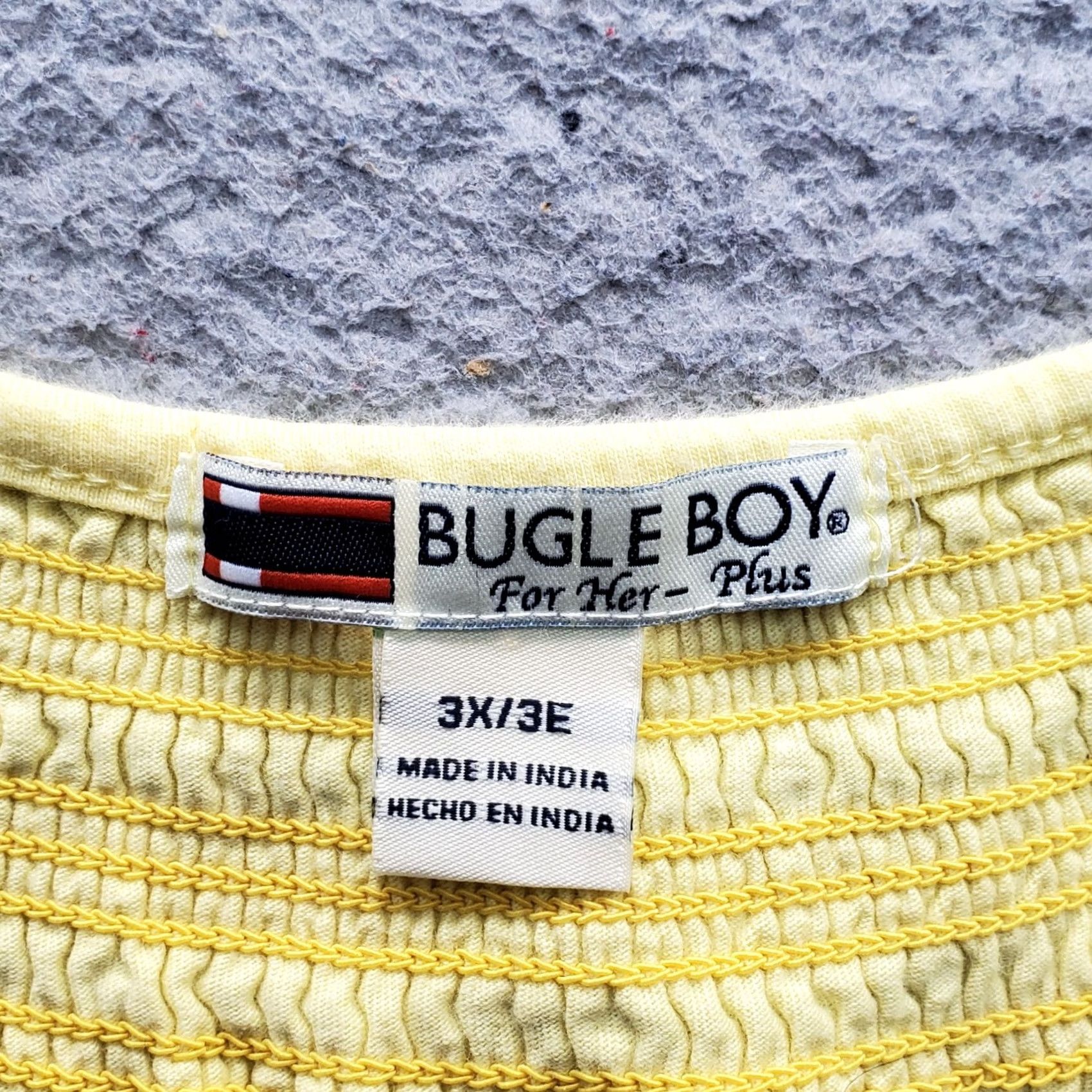 Bugle Boy Bugle Boy Womens 3X Yellow Peasant Top Short-Sleeve Round Neck Tie Front Blouse Shirt Dressy Casual Shirt Womens Size 3X Yellow Size XXL / US 16-18 / IT 52-54 - 5 Thumbnail