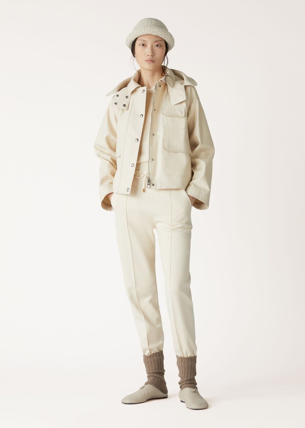 Loro Piana o1srvl11e0825 FAO3730 Lukas Blouson Jacket in Ivory Size M / US 6-8 / IT 42-44 - 2 Thumbnail