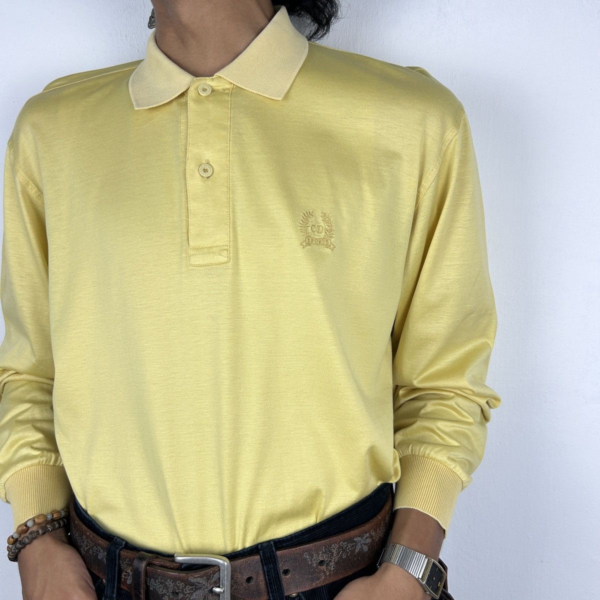 Christian Dior Monsieur × Vintage 1990s Christian Dior Sports - Longsleeve Size US L / EU 52-54 / 3 - 2 Thumbnail