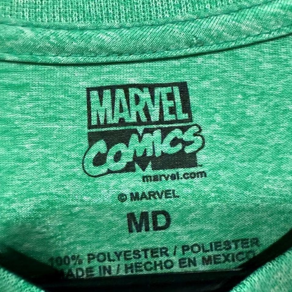 Vintage Marvel Hulk I’d Flex Mens M Green Graphic Tee Short Sleeve Size US 31 - 2 Thumbnail