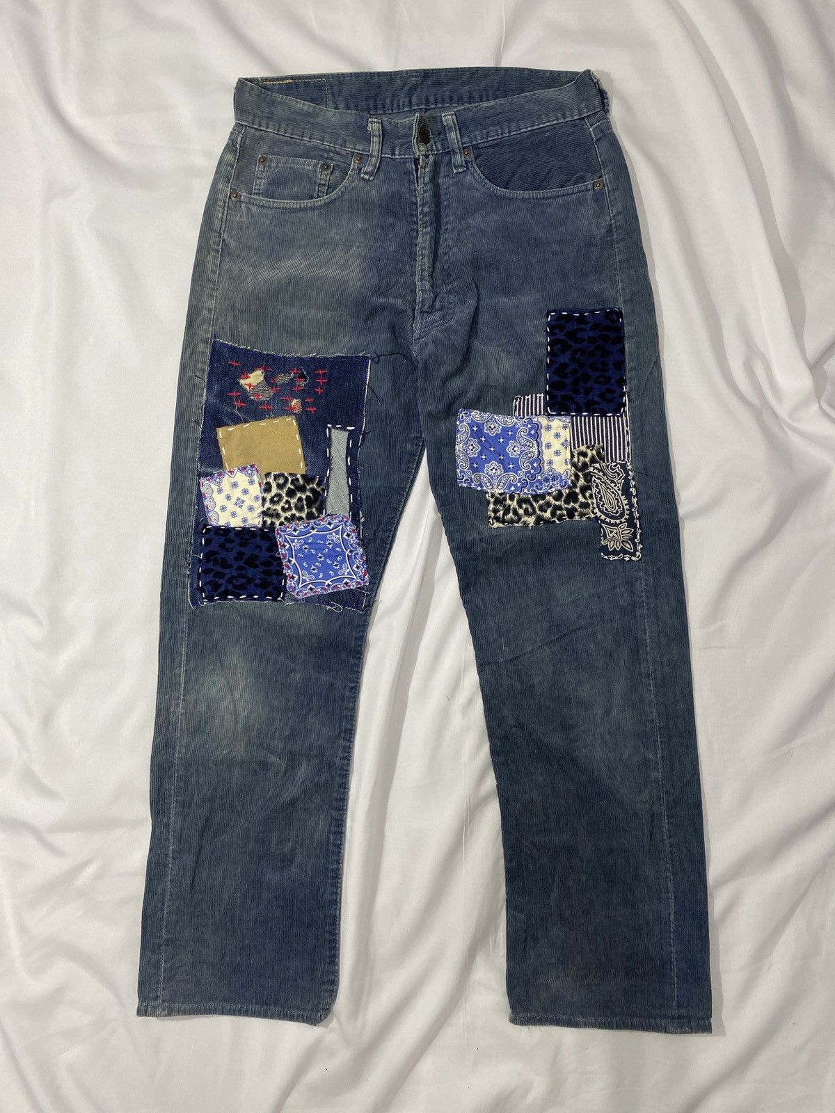 Orslow Denime Patchwork cyberweek corduroy Pants Size US 29 - 1 Thumbnail
