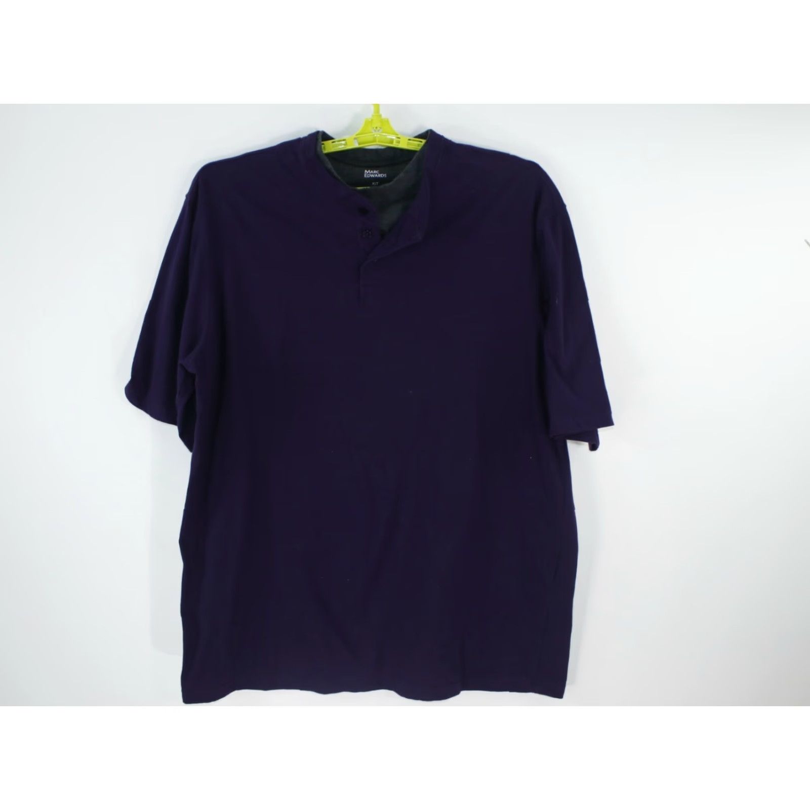 Vintage Marc Edwards Mens Short Sleeves Henley Neck Casual Blue Polo Shirt XL Size US XL / EU 56 / 4 - 3 Thumbnail