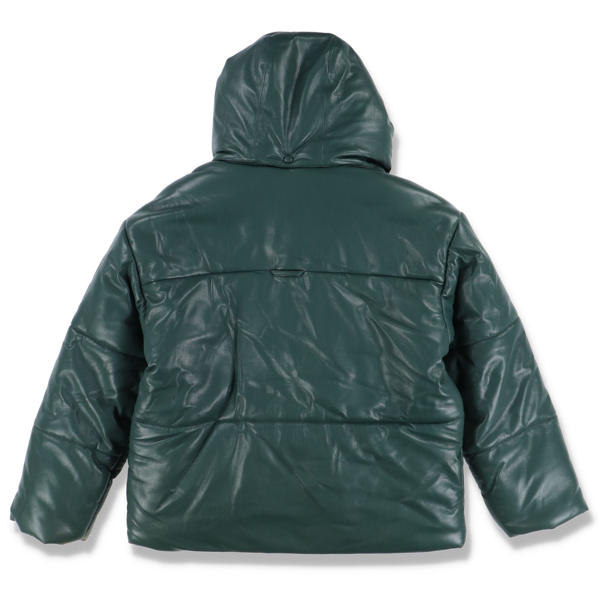 Nanushka Pine Green Vegan Leather Hooded Puffer Jacket Size S / US 4 / IT 40 - 7 Thumbnail