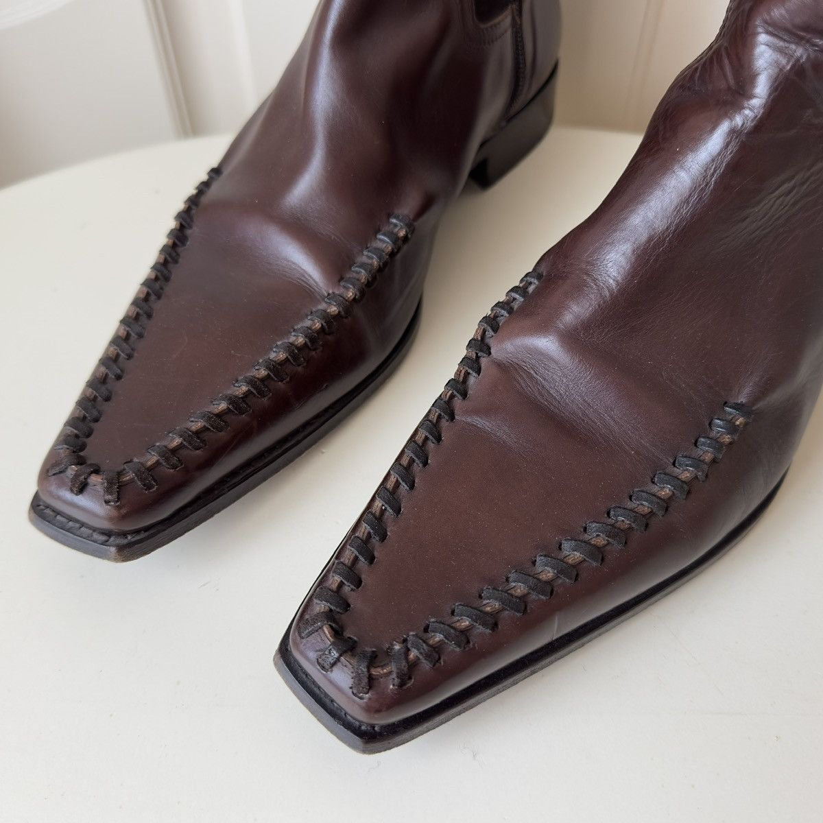 Dsquared2 Dsquared2 F/W 2003 Brown Leather Moc-Toe Zip Ankle Boots Size US 8.5 / EU 41-42 - 7 Thumbnail
