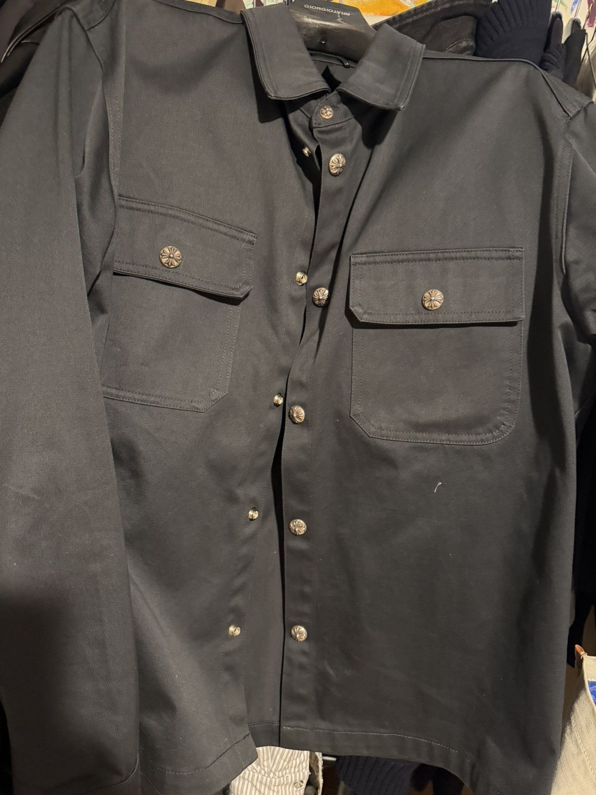 Chrome Hearts Crome hearts work shirts silver XL rare Size US XL / EU 56 / 4 - 1 Thumbnail
