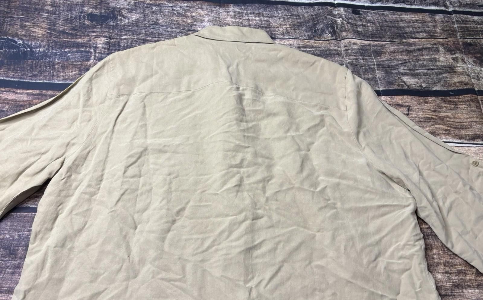 Lauren Ralph Lauren Lauren Ralph Lauren Top Womens 18W Linen Silk Blouse Beige Size XXL / US 16-18 / IT 52-54 - 7 Thumbnail