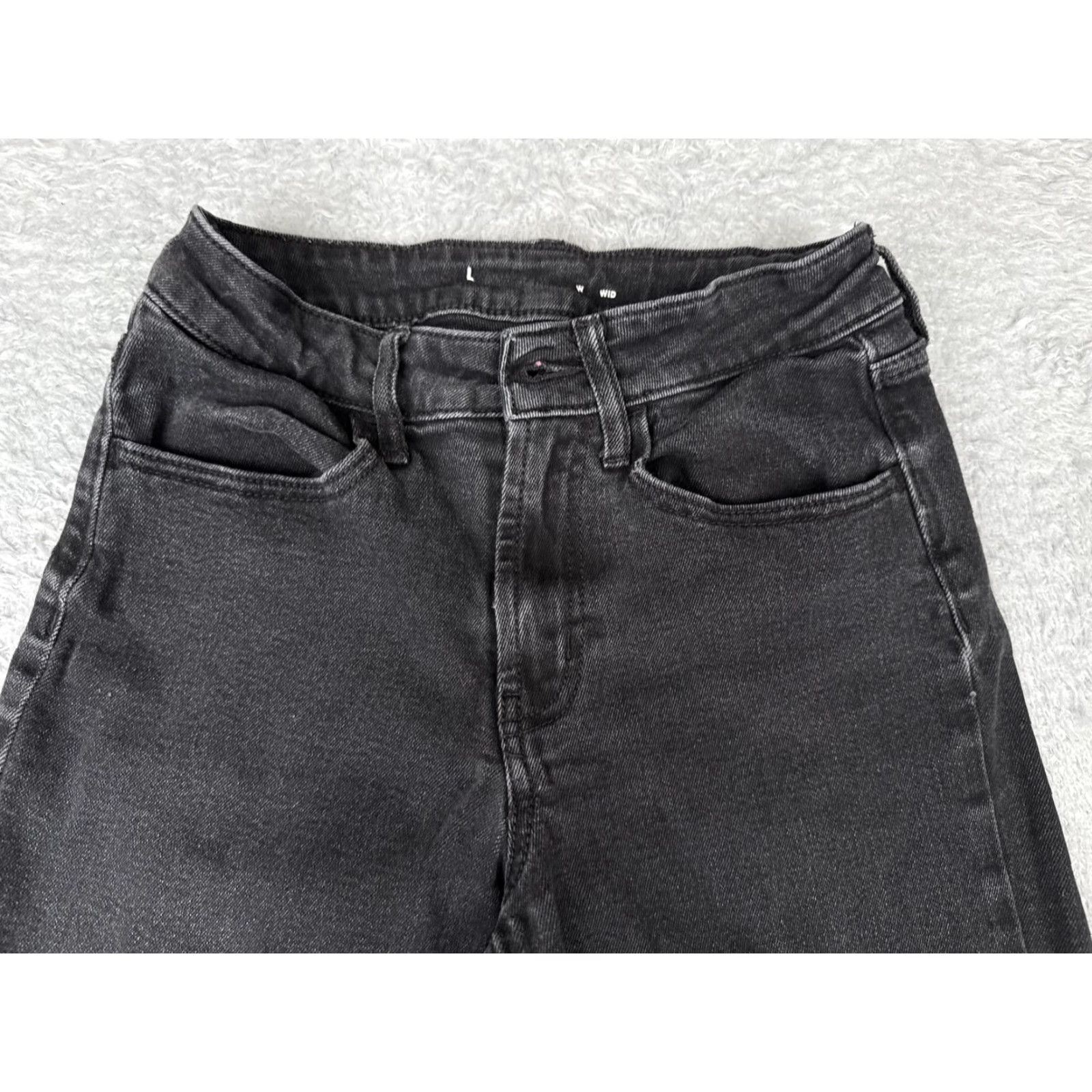 Old Navy Old Navy Jeans Womens L Black Wide-Leg Denim High Rise Casual Stretch Pants Size 36" / US 14 / IT 50 - 4 Thumbnail