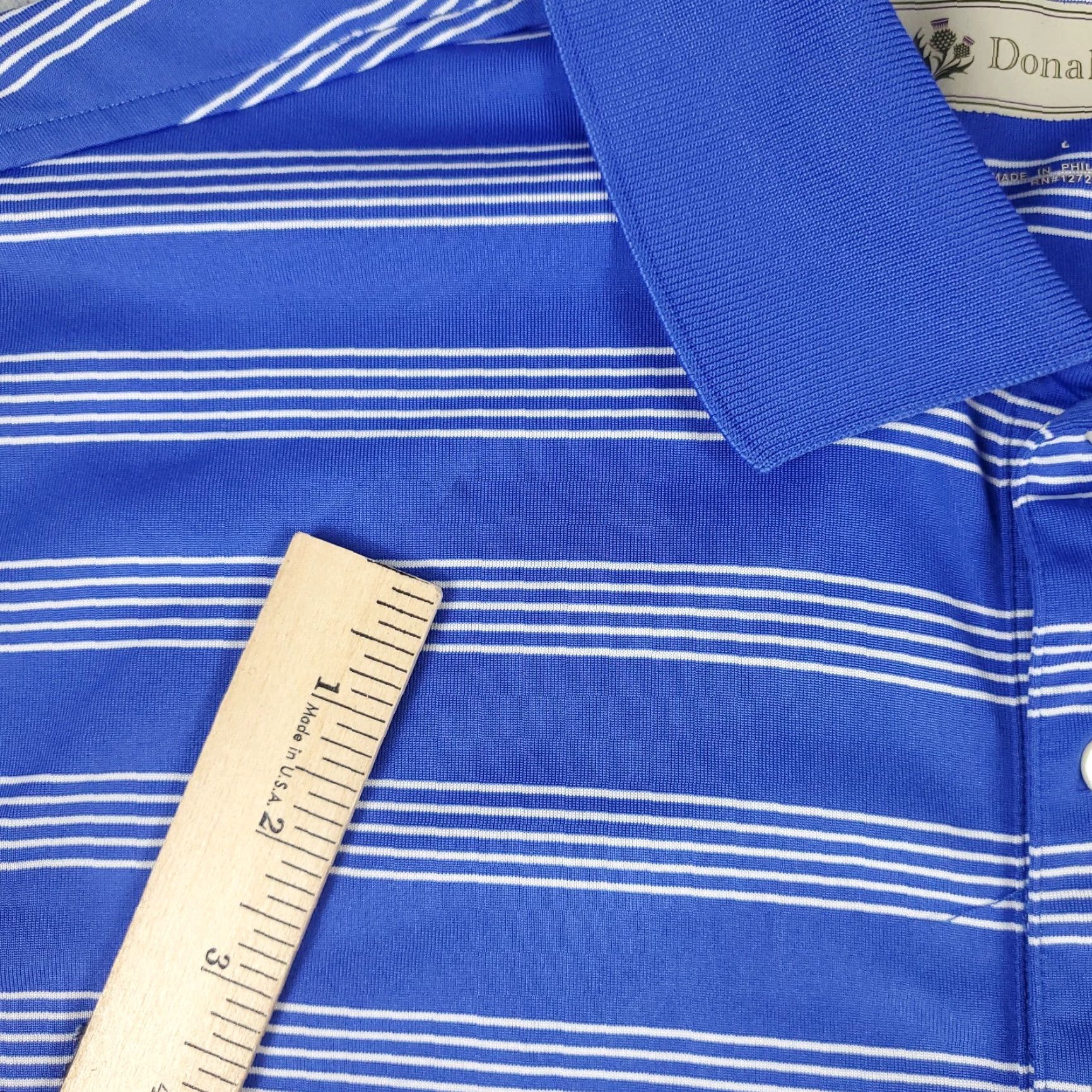 Vintage Donald Ross Polo Shirt Ballen Isles Mens Large Blue Striped Casual Short Sleeve Size US L / EU 52-54 / 3 - 3 Thumbnail