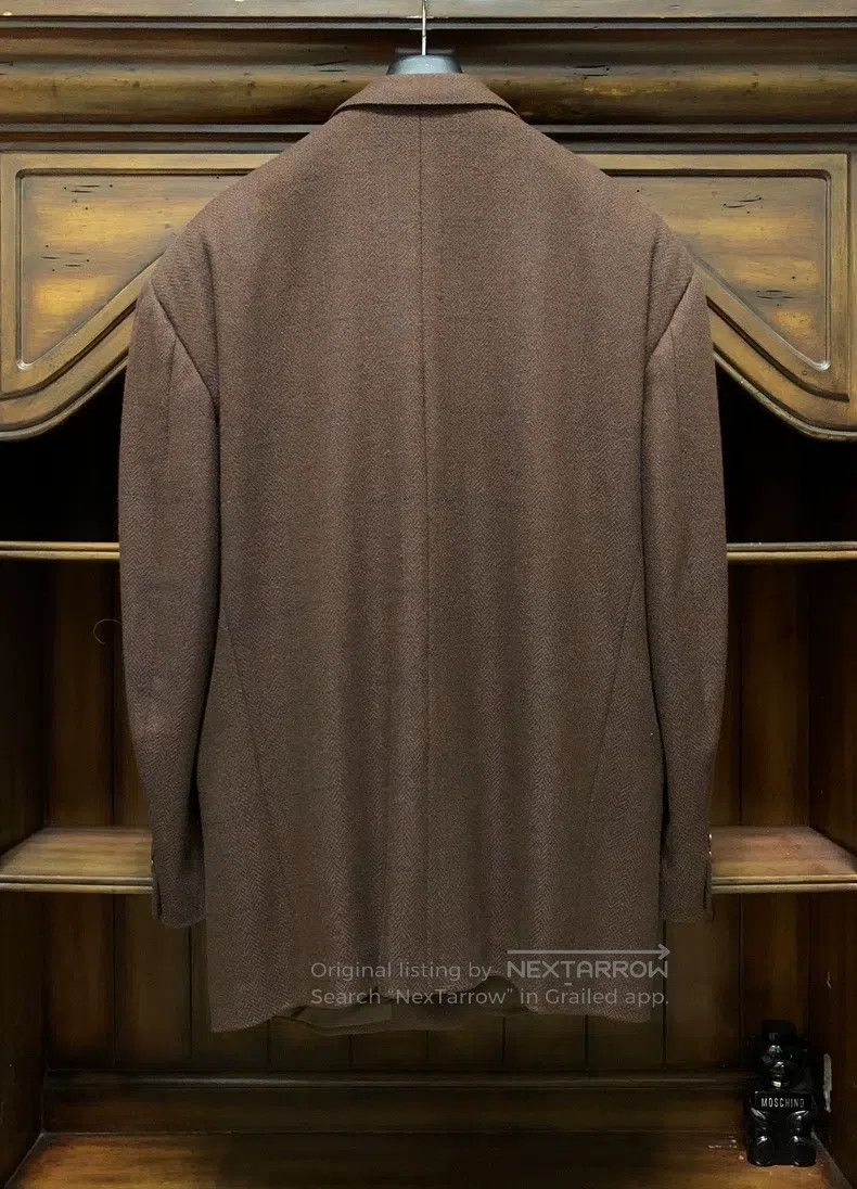 Fendi Fendi Beige Herringbone Cutaway Blazer Size 52L - 2 Thumbnail