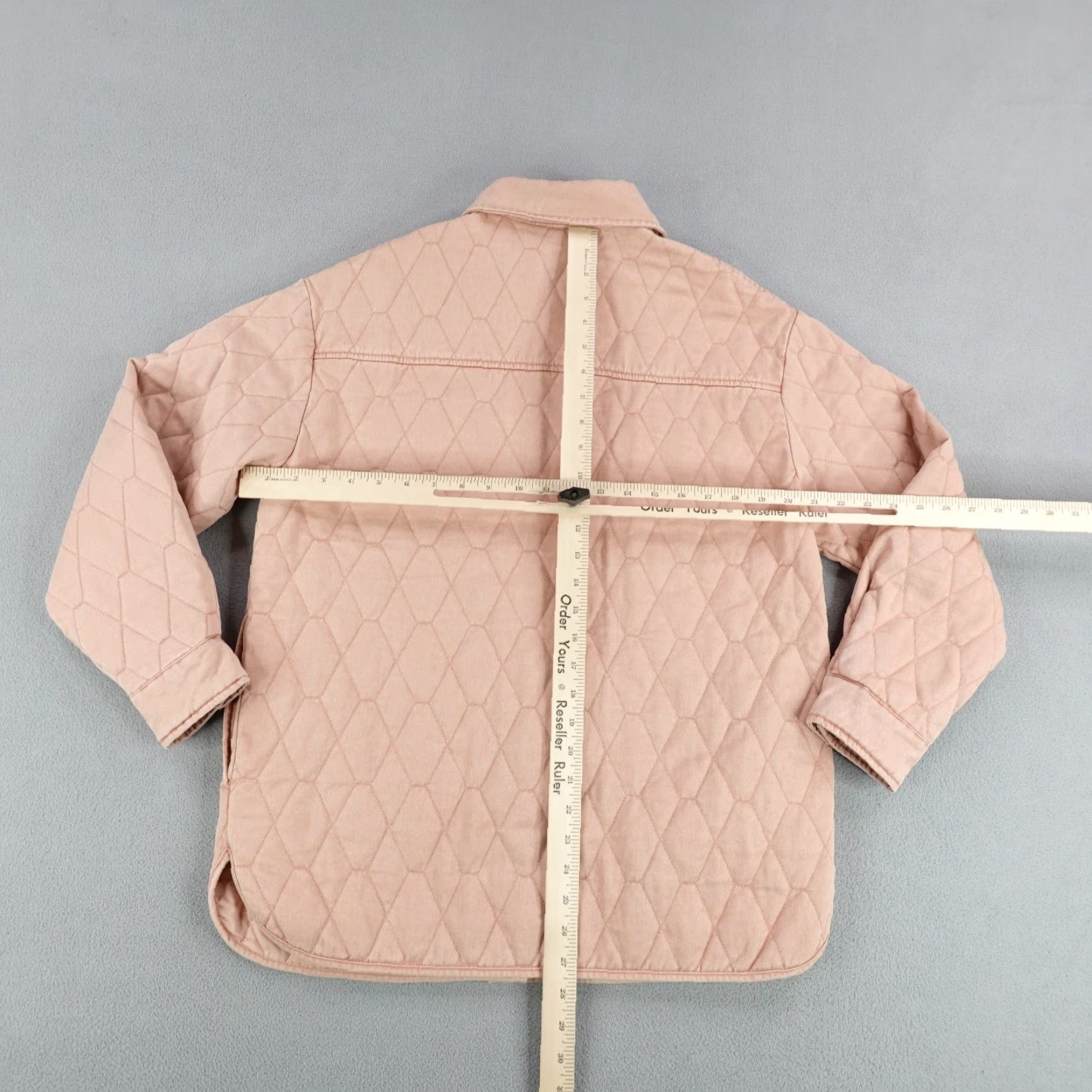 Joie VINTAGE Joie Jacket Womens Medium Pink Quilted Oversized Shacket Snap Button Up Coat Size M / US 6-8 / IT 42-44 - 7 Thumbnail