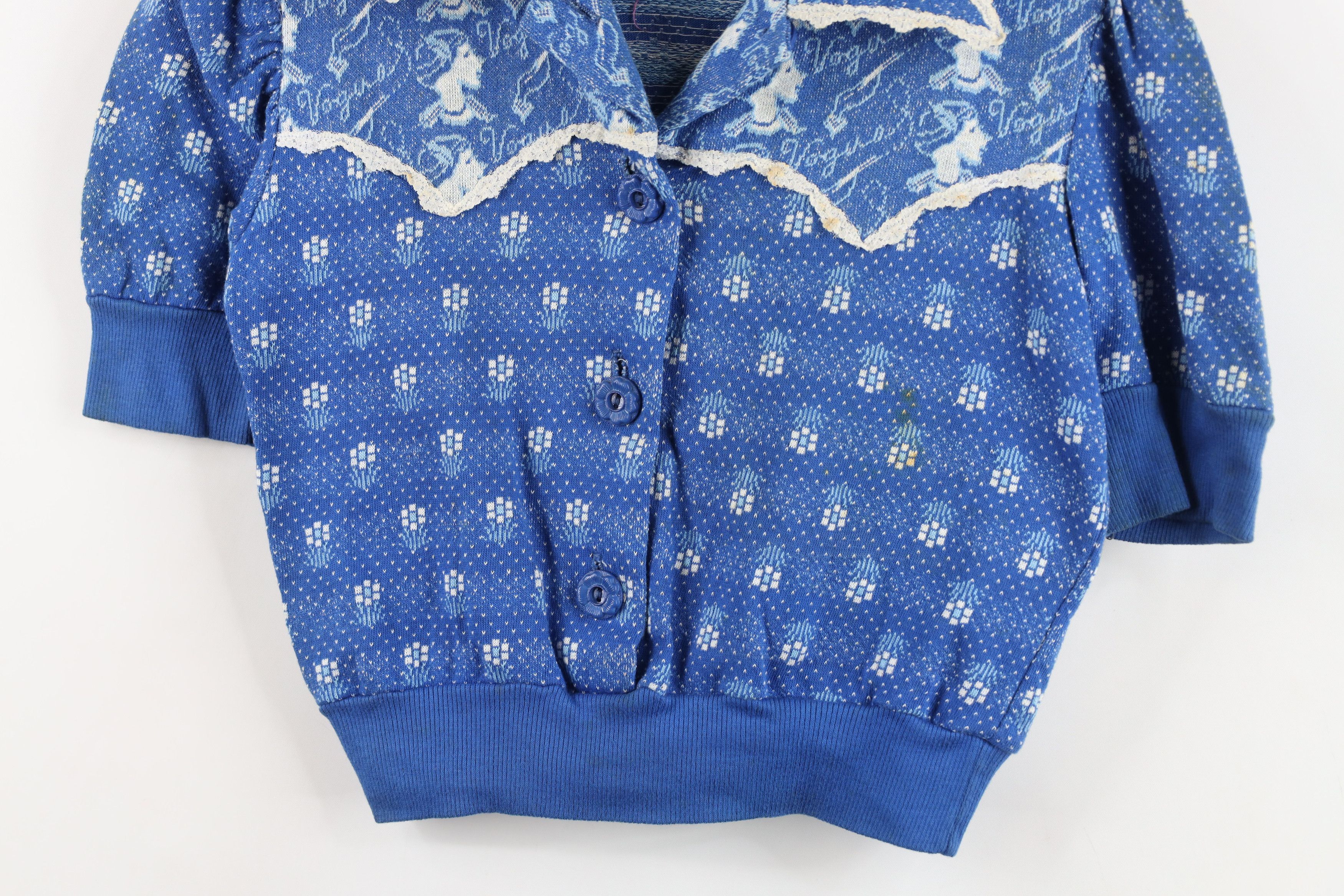Vintage Vintage 60s Streetwear Flower Lace Knit Polo Shirt USA Size M / US 6-8 / IT 42-44 - 3 Thumbnail