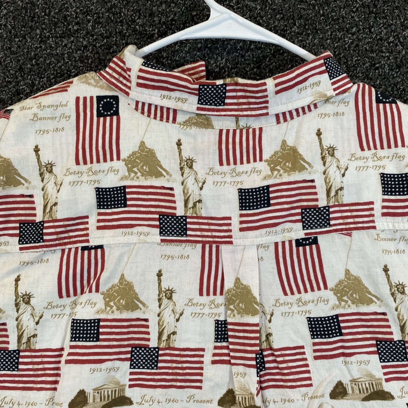 Cotton Traders VTG Cotton Traders Sport Shirt Mens 2XL Red Patriotic 4th Of July American Button Up Shirt Size US XXL / EU 58 / 5 - 7 Thumbnail