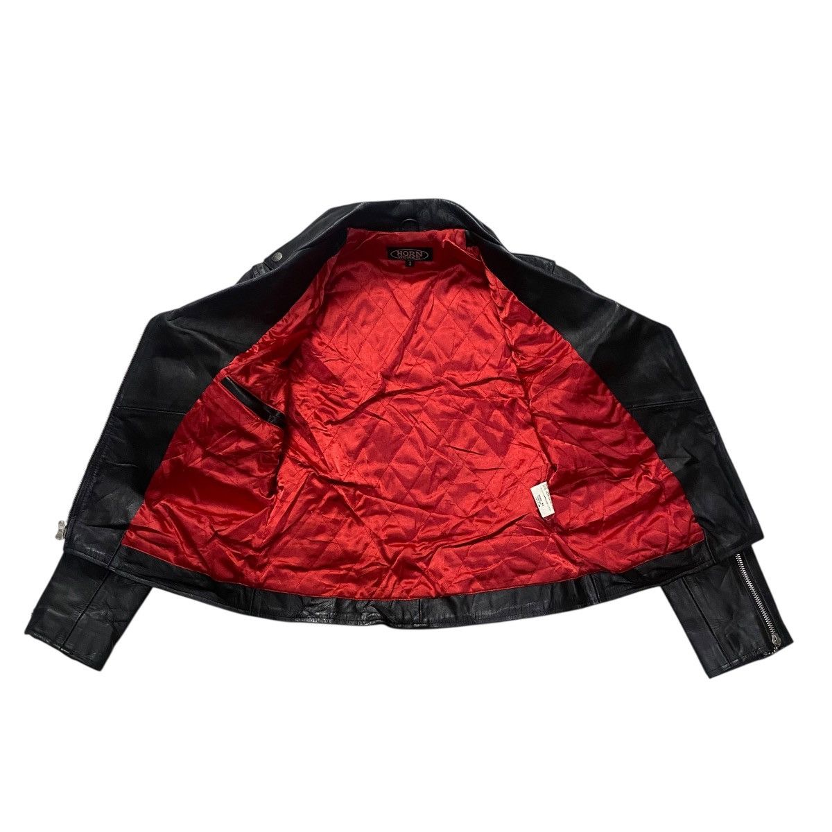 Genuine Leather Horn Works bikers double collar leather jacket Size M / US 6-8 / IT 42-44 - 5 Thumbnail