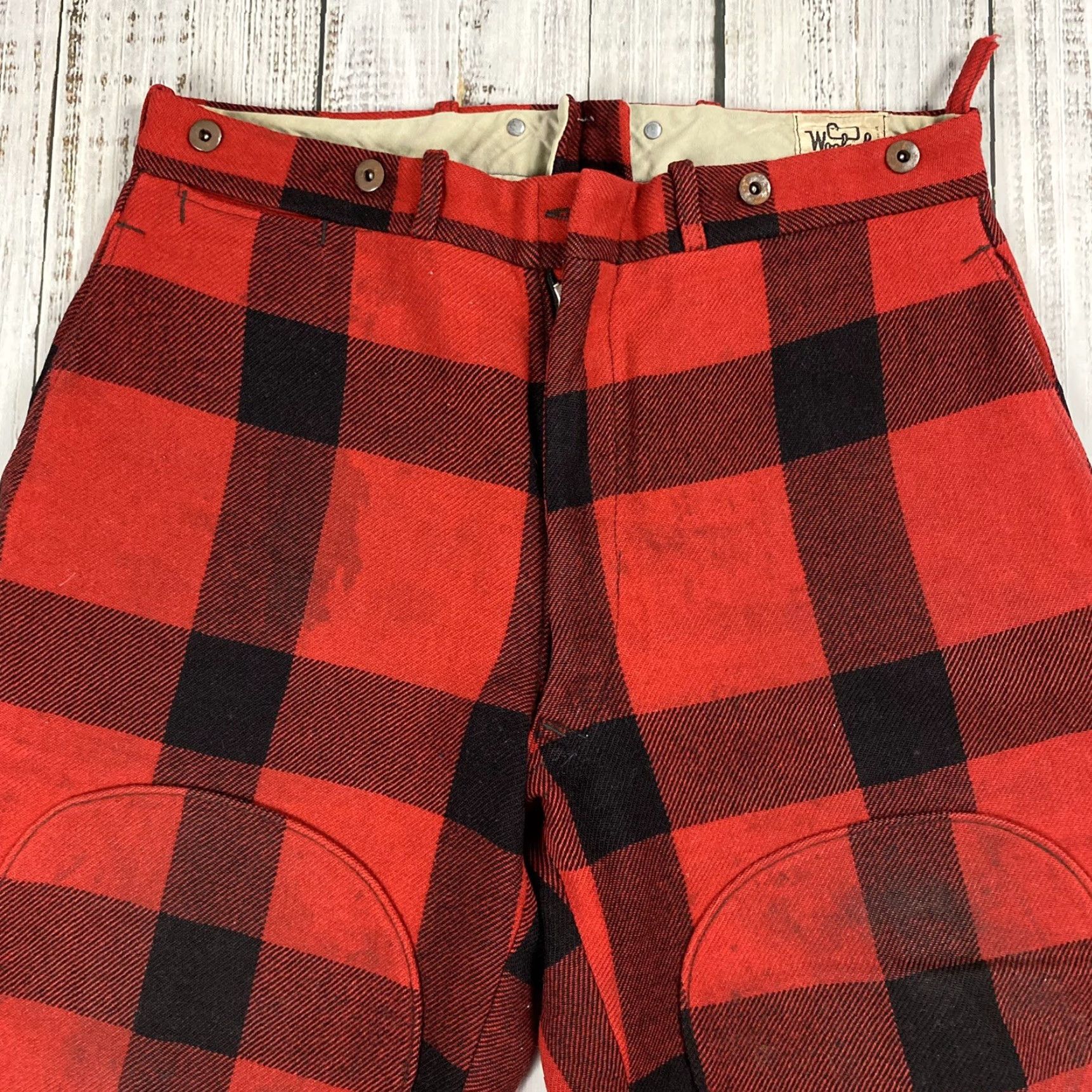 Vintage VINTAGE 70s WOOLRICH Buffalo Plaid Wool Ski Pants Red Black Size 36x31 Mens Size US 36 / EU 52 - 2 Thumbnail