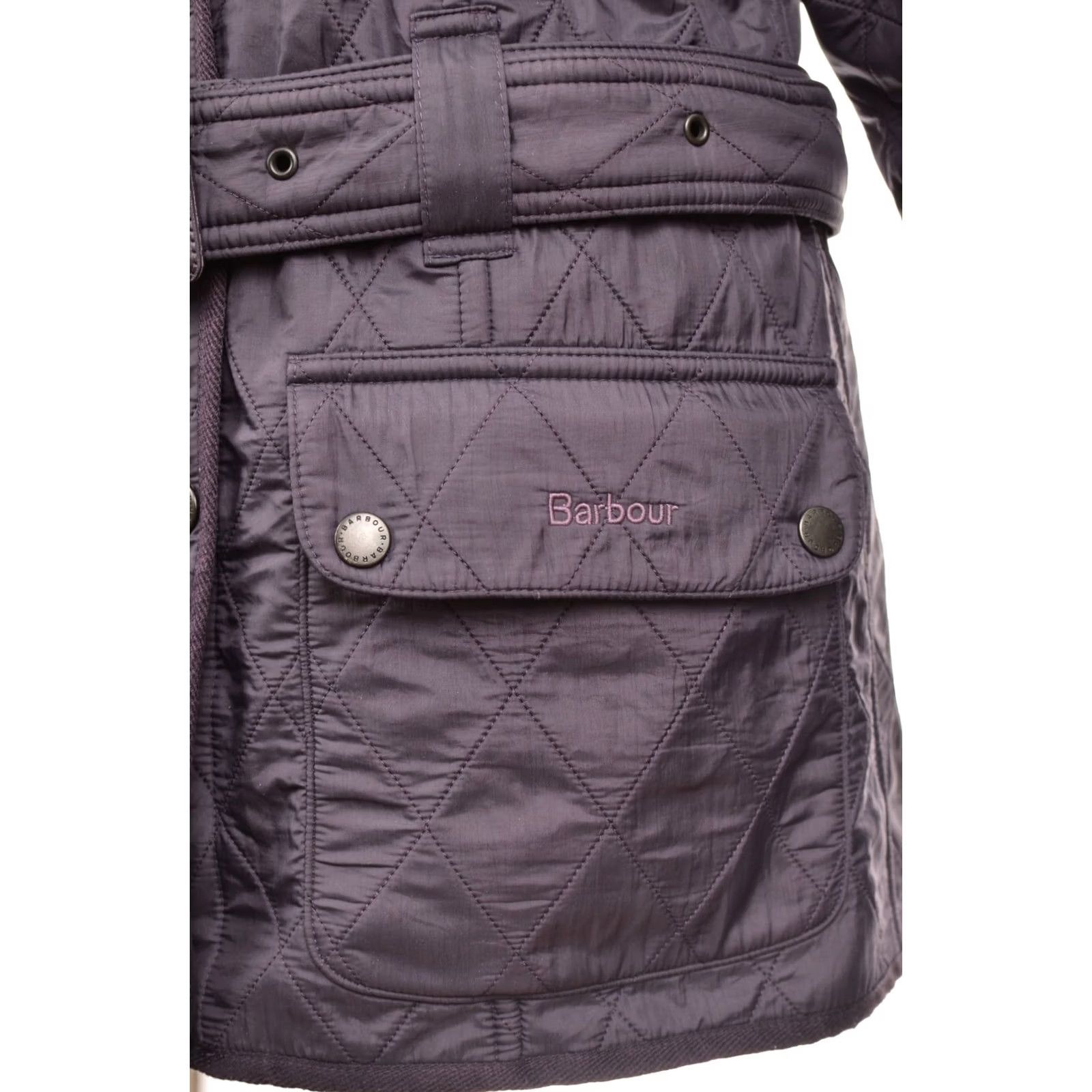 Barbour Barbour International Purple Quilted Belted Jacket Size UK 12 Womens Size XL / US 12-14 / IT 48-50 - 3 Thumbnail