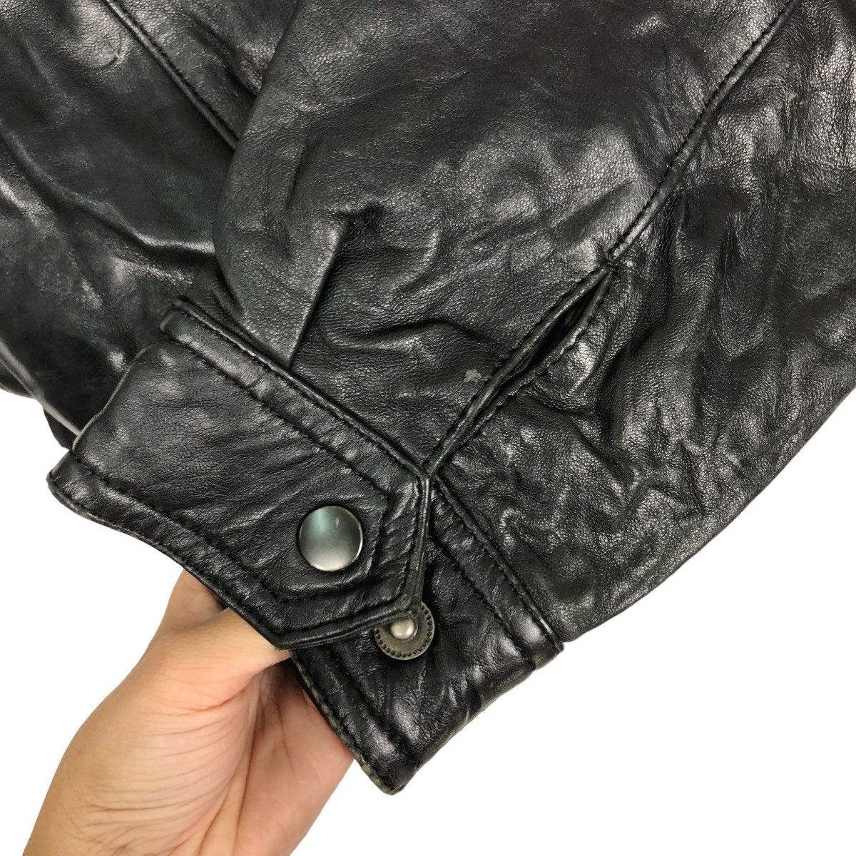 Japanese Brand 🔥90’s Vintage Genuine Leather Bomber Jacket Uno Uomo Japan Size US L / EU 52-54 / 3 - 12 Thumbnail